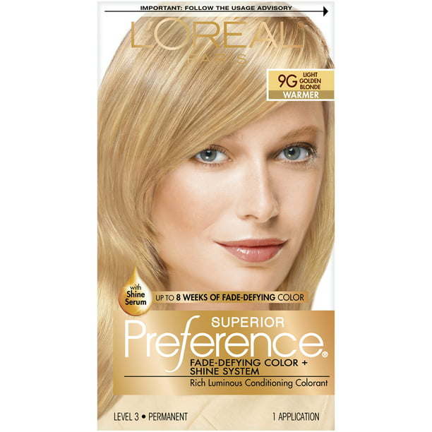 L'Oreal Paris Superior Preference Permanent Hair Color; 9G Light Golden Blonde; 1 Kit