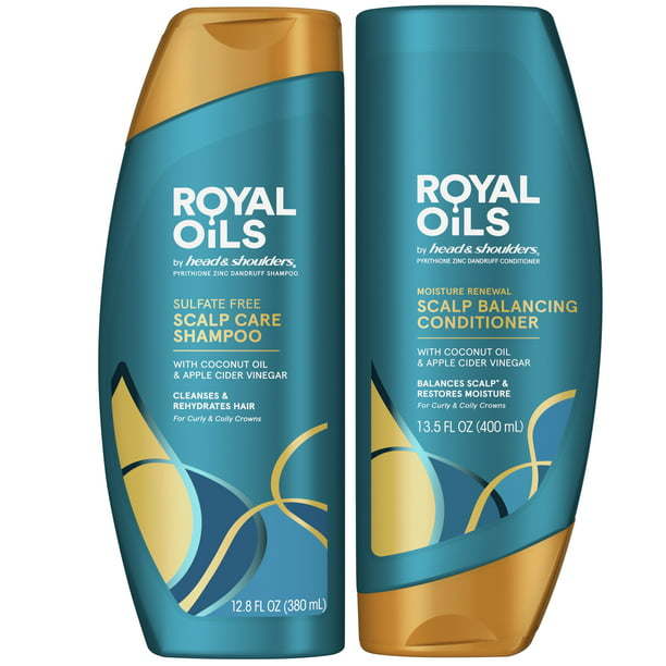 Royal Oils by Head & Shoulders Sulfate Free Scalp Care Shampoo and Moisture; 12.8 fl oz and 13.5 fl oz