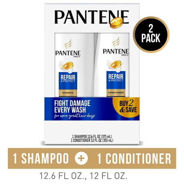 Pantene Shampoo and Conditioner Set; Repair and Protect; 12-12.6 oz