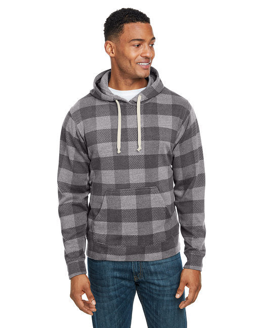 Adult Triblend Pullover Fleece Hooded Sweatshirt - BLACK TRIBLEND - XS