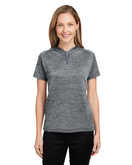 Ladies' Mission Blade Collar Polo - BLACK JASPE - 2XL