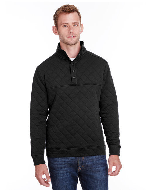 Adult Quilted Snap Pullover - BLACK - S