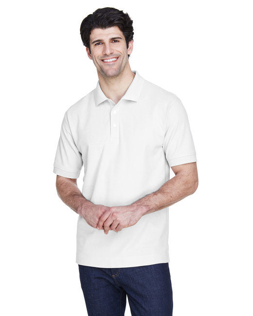 Men's Pima Piqué Short-Sleeve Polo - WHITE - XS
