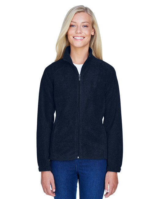 Ladies' 8 oz. Full-Zip Fleece - BLACK - XS