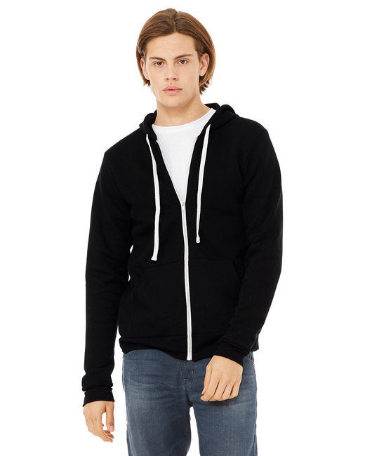 Unisex Triblend Sponge Fleece Full-Zip Hoodie - CHAR BLK TRIBLND - XS