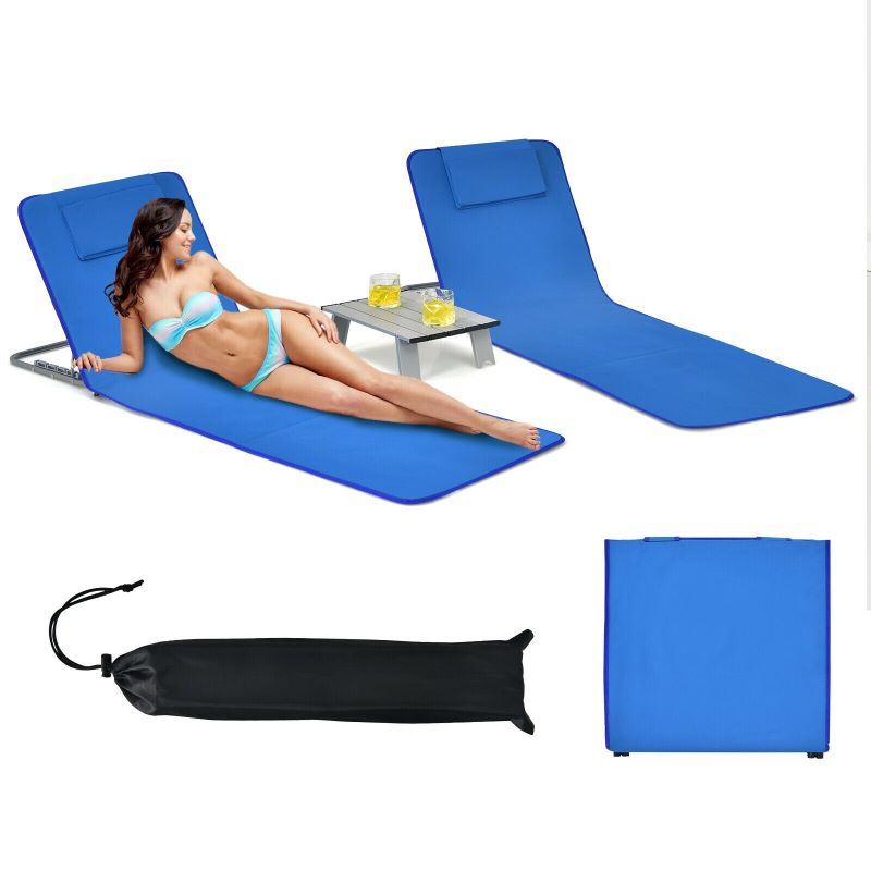 Outddoor Adjustable 3-Piece Beach Lounge Chair Mat Set