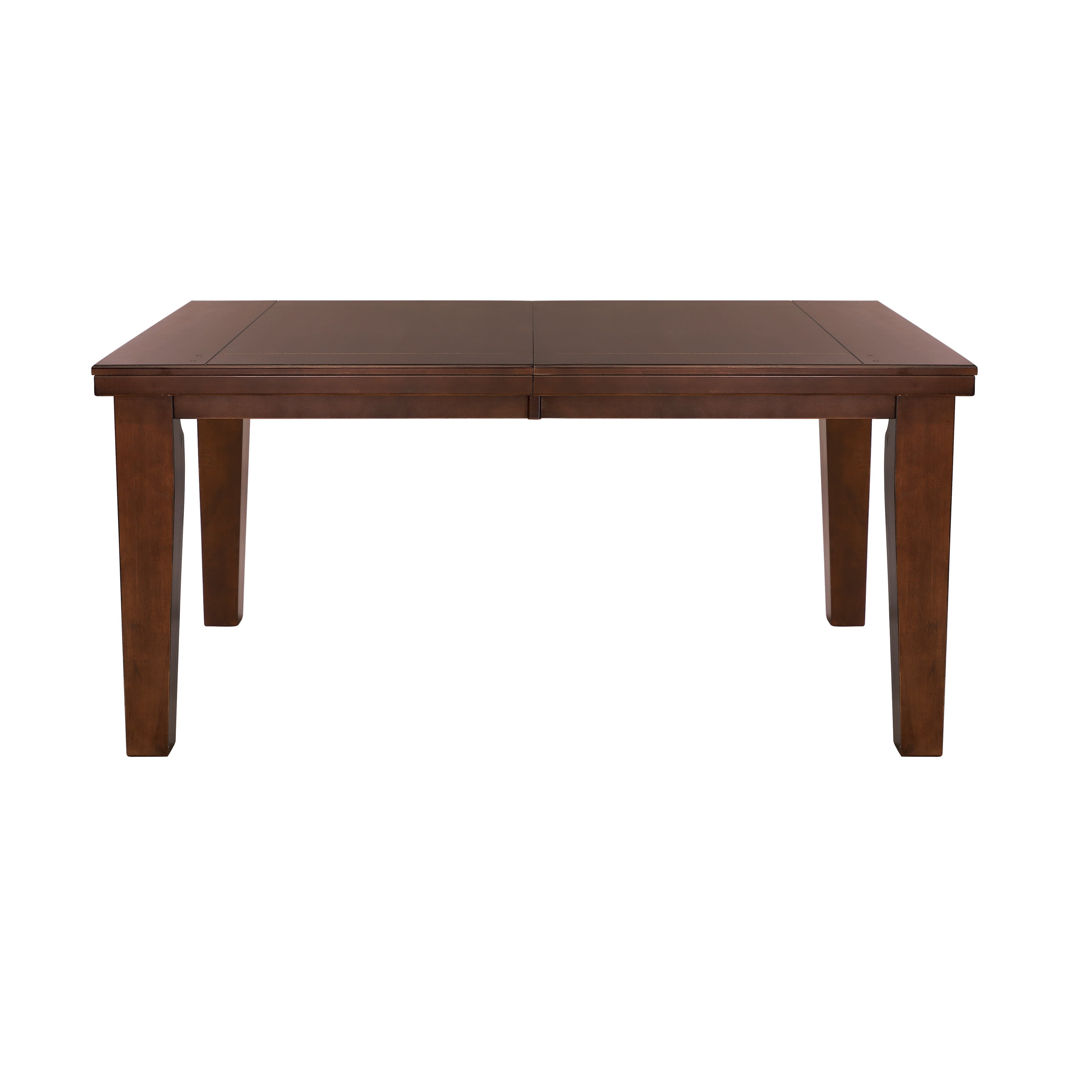 Dark Oak Finish Rectangular 1pc Dining Table with Self-Storing Extension Leaf Wooden Simple Dining Furniture