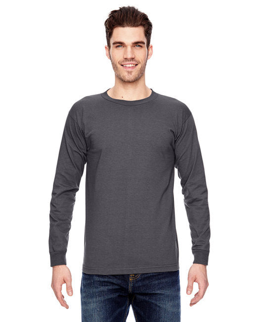 Adult 6.1 oz.; 100% Cotton Long Sleeve T-Shirt - ASH - S
