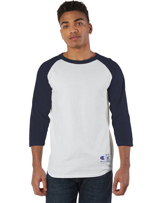 Adult Raglan T-Shirt - WHITE/ BLACK - S