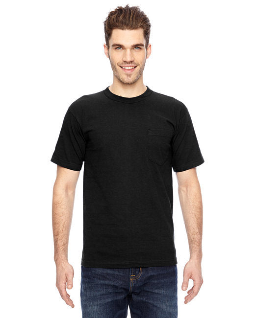 Adult 6.1 oz.; 100% Cotton Pocket T-Shirt - ASH - S
