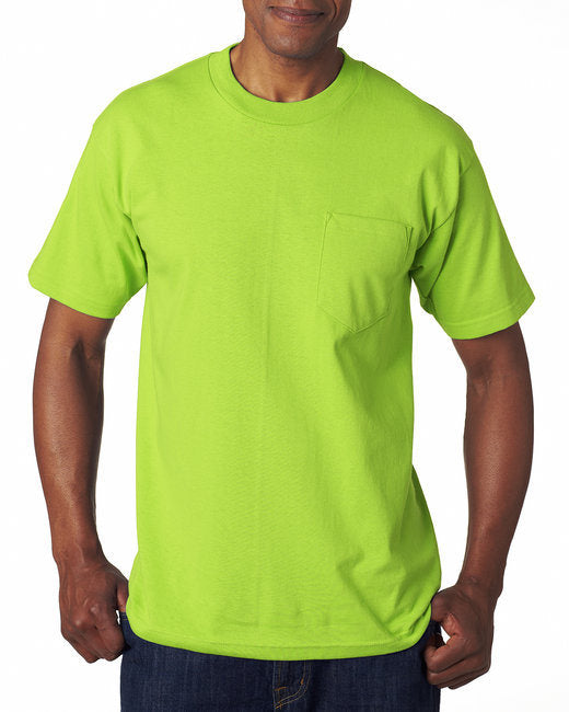 Adult 6.1 oz.; 100% Cotton Pocket T-Shirt - ASH - S