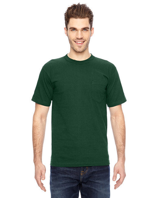 Adult 6.1 oz.; 100% Cotton Pocket T-Shirt - ASH - S
