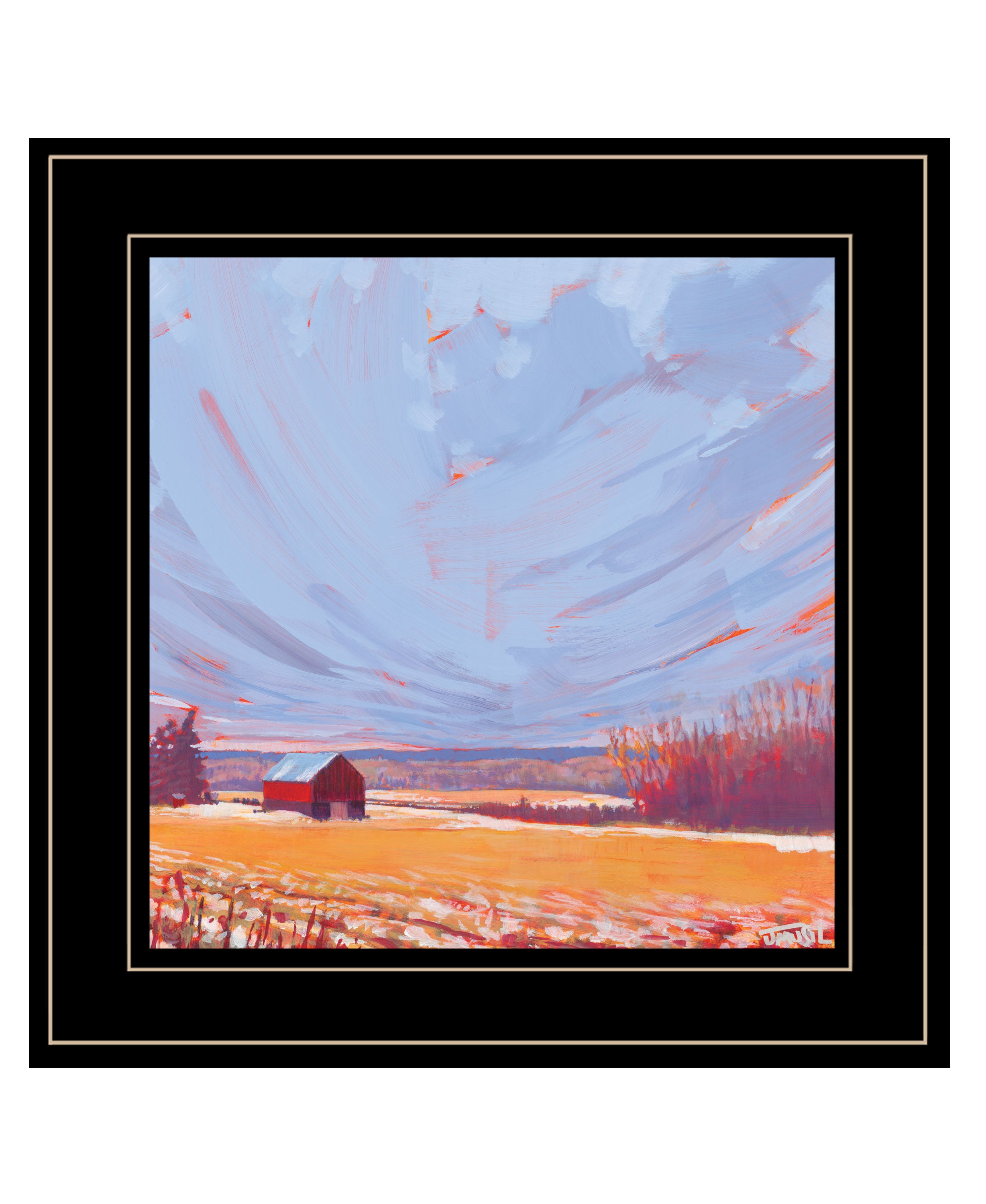 "Slate Winter Sky" by Jim Musial, Ready to Hang Framed Print, Black Frame