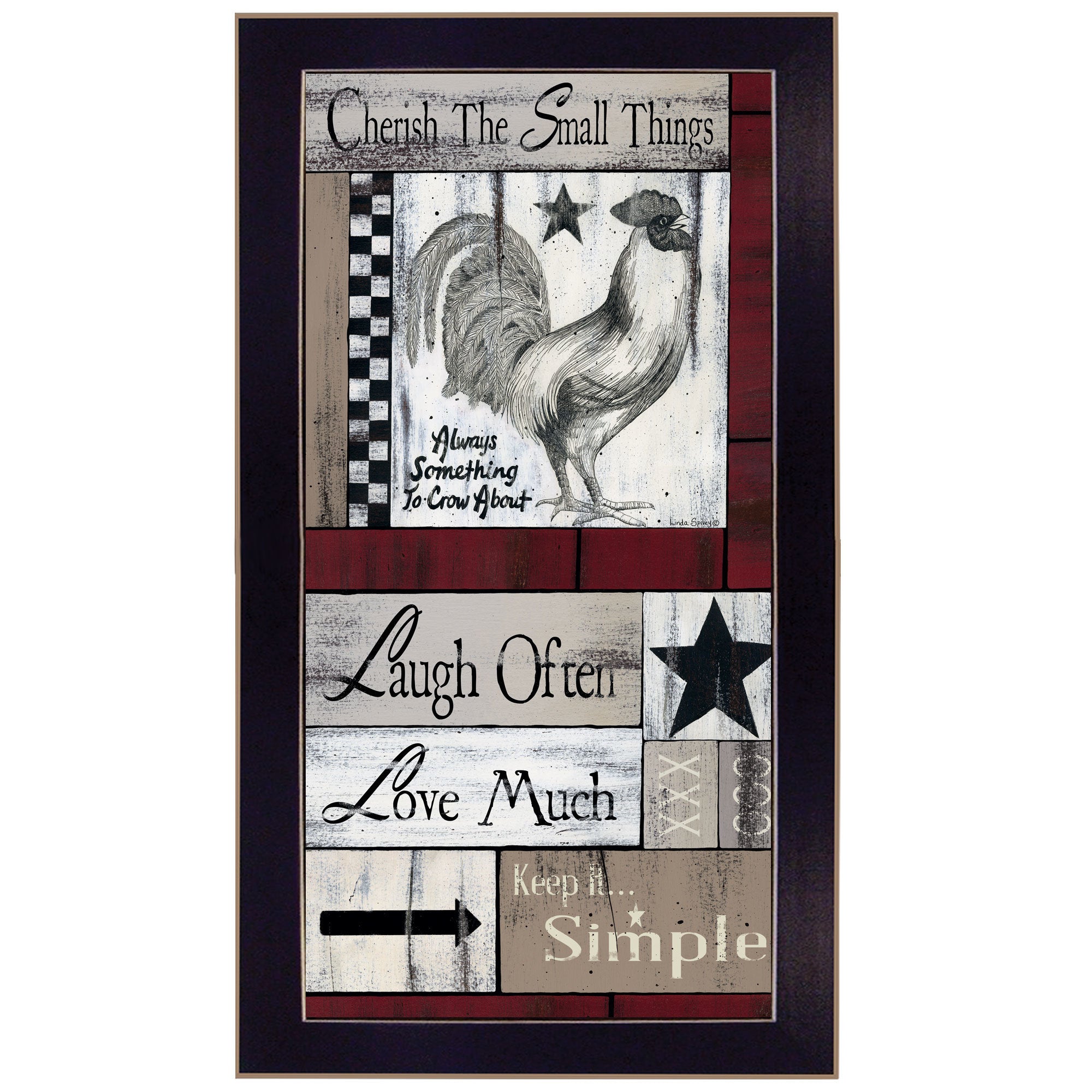 "Cherish The Small things" by Lisa Morales, Ready to Hang Framed Print, Black Frame