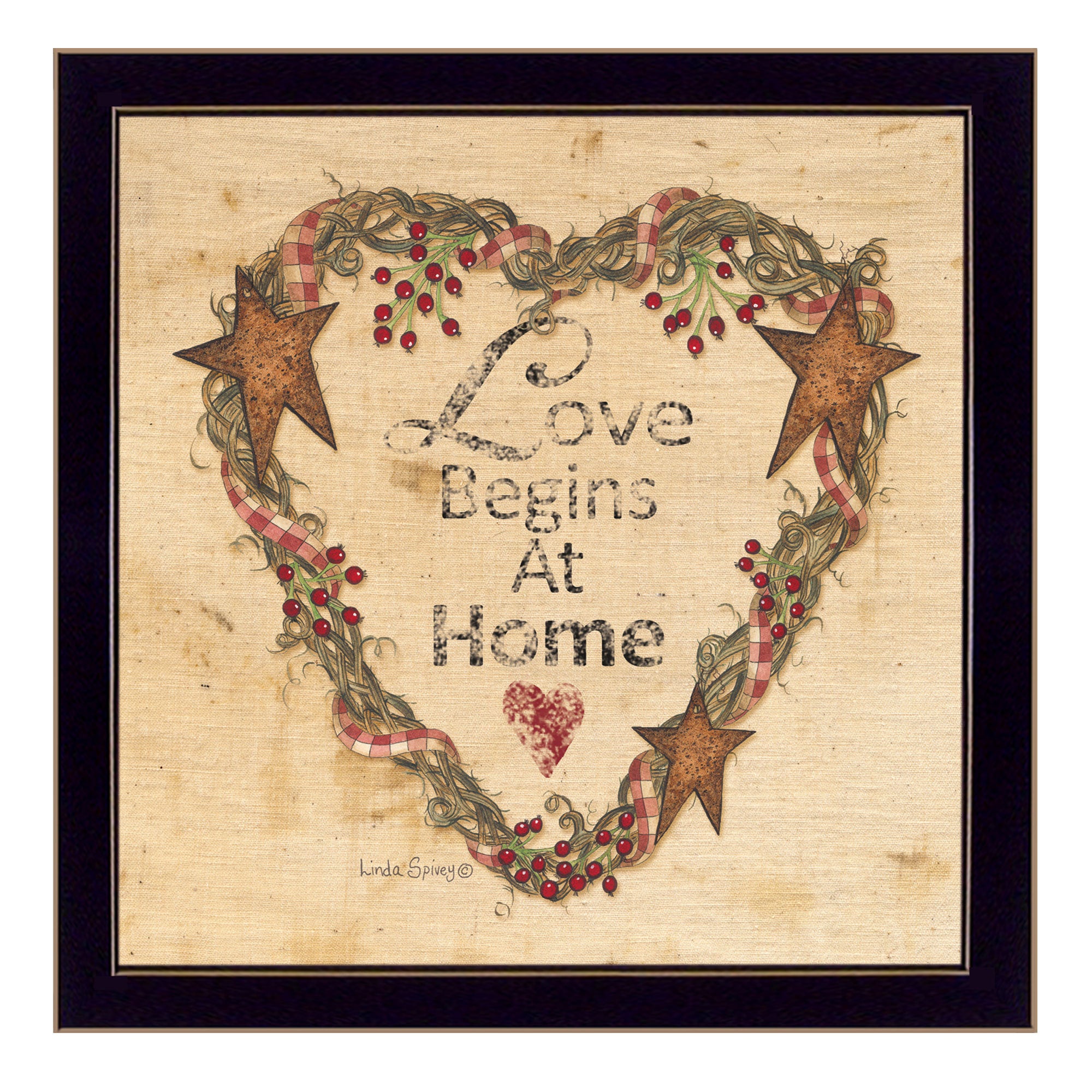 "Love Begins at Home" By Linda Spivey, Printed Wall Art, Ready To Hang Framed Poster, Black Frame