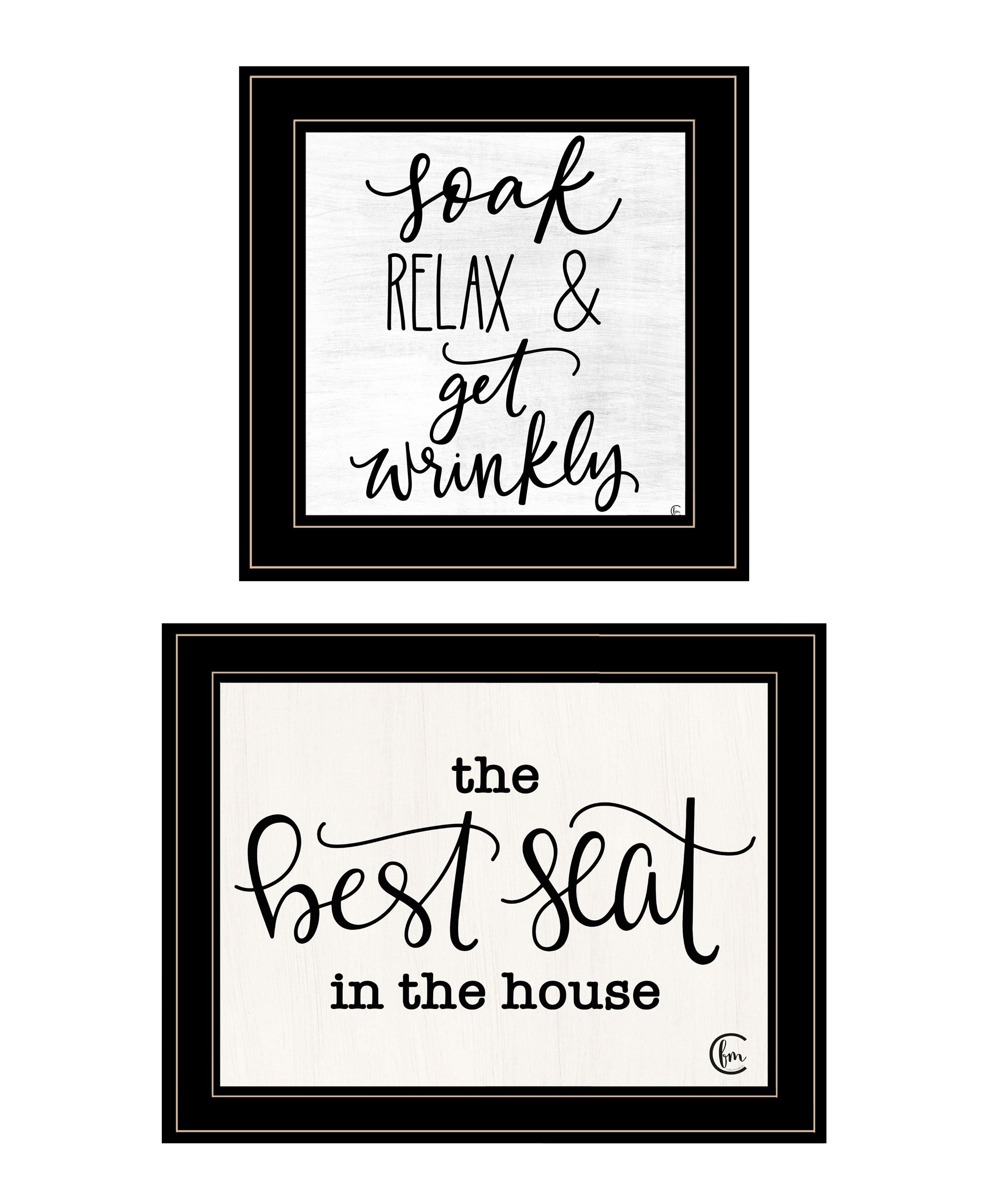 "The Best Seat in the House" 2-Piece Vignette by Fearfully Made Creations, Ready to Hang Framed Print, Black Frame