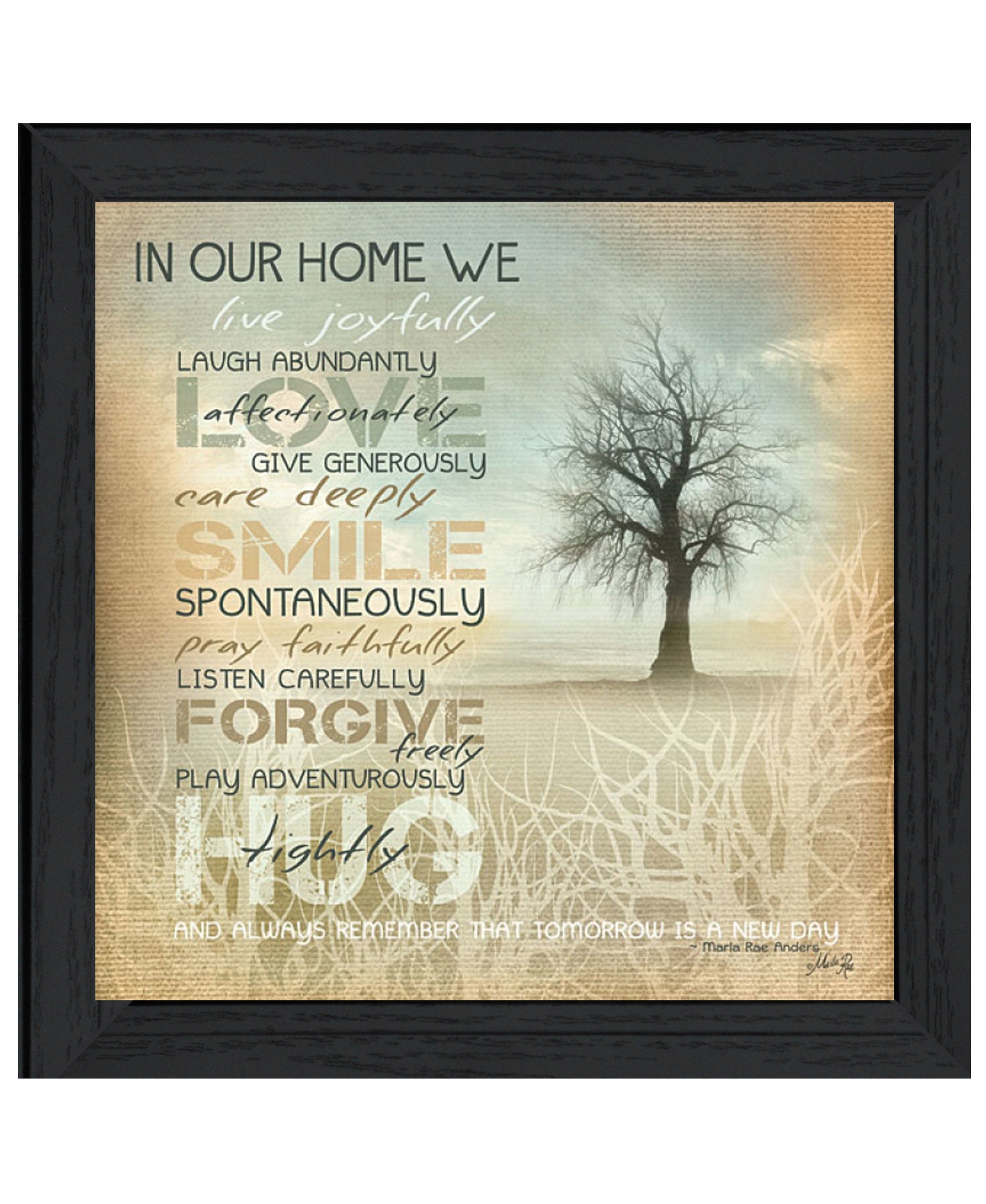 "In Our Home" by Marla Rae, Ready to Hang Framed Print, Black Frame