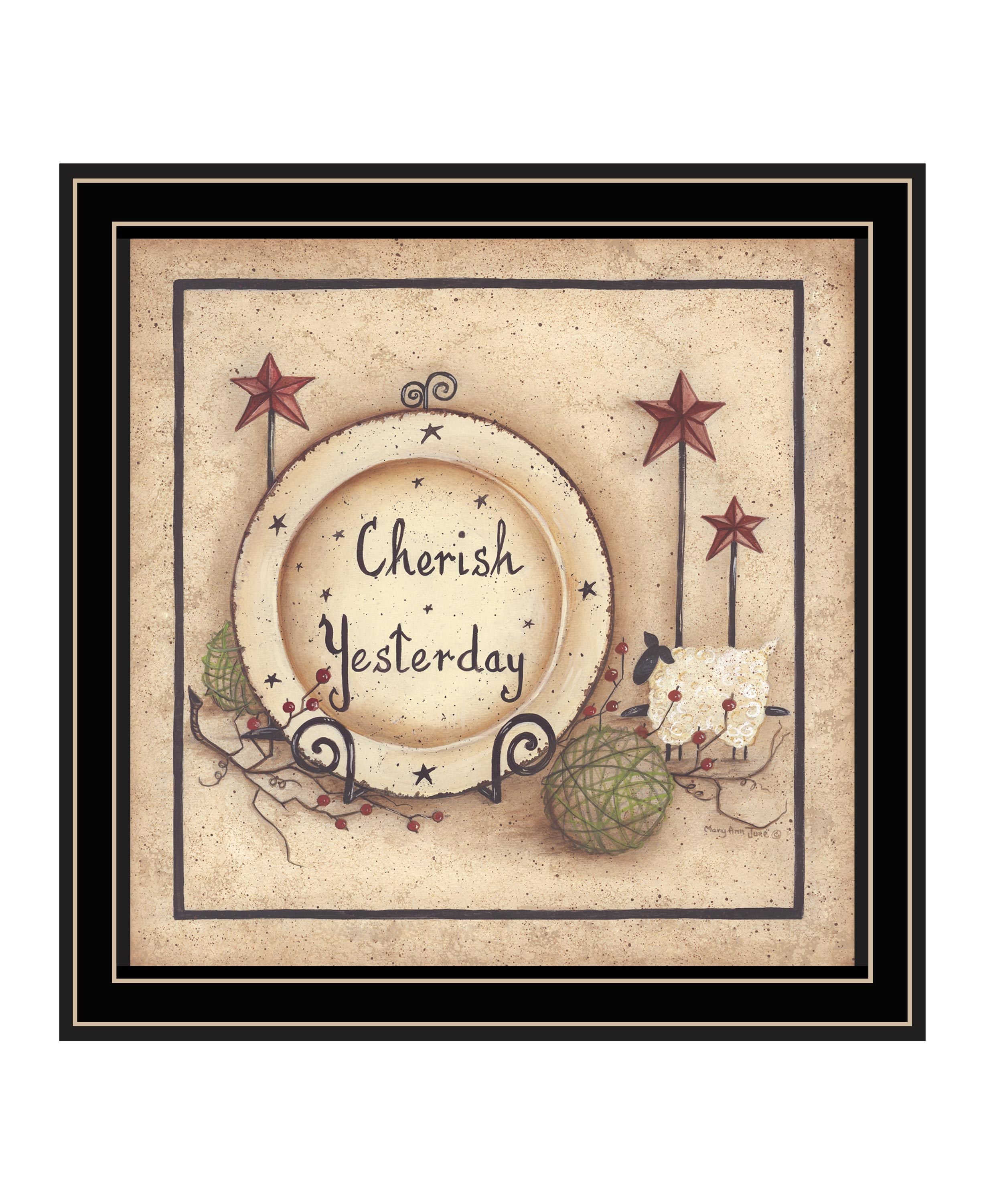 "Cherish Yesterday" by Mary Ann June, Ready to Hang Framed Print, Black Frame
