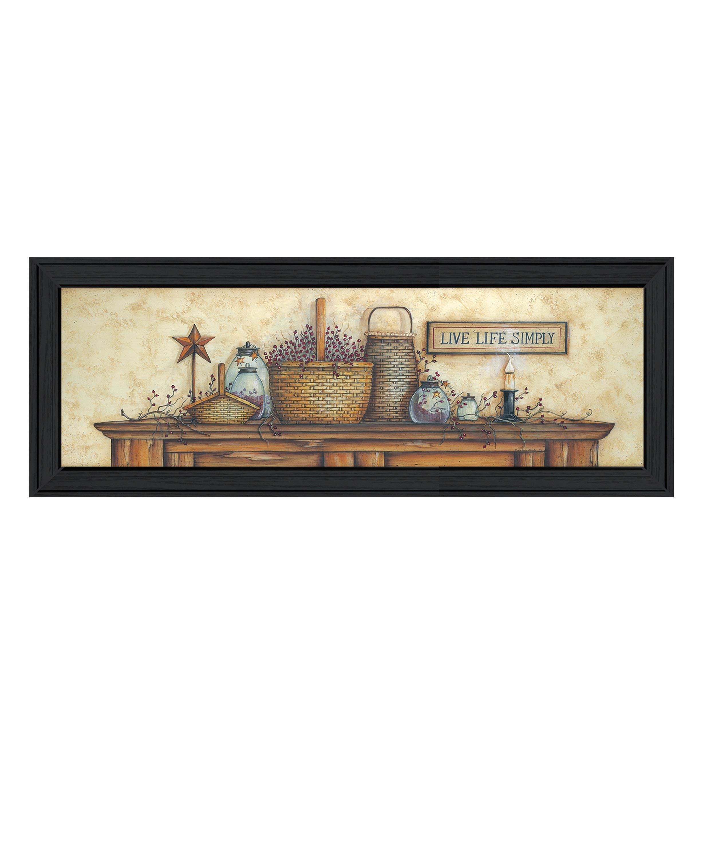 "Live Life Simple" by Mary Ann June, Ready to Hang Framed Print, Black Frame