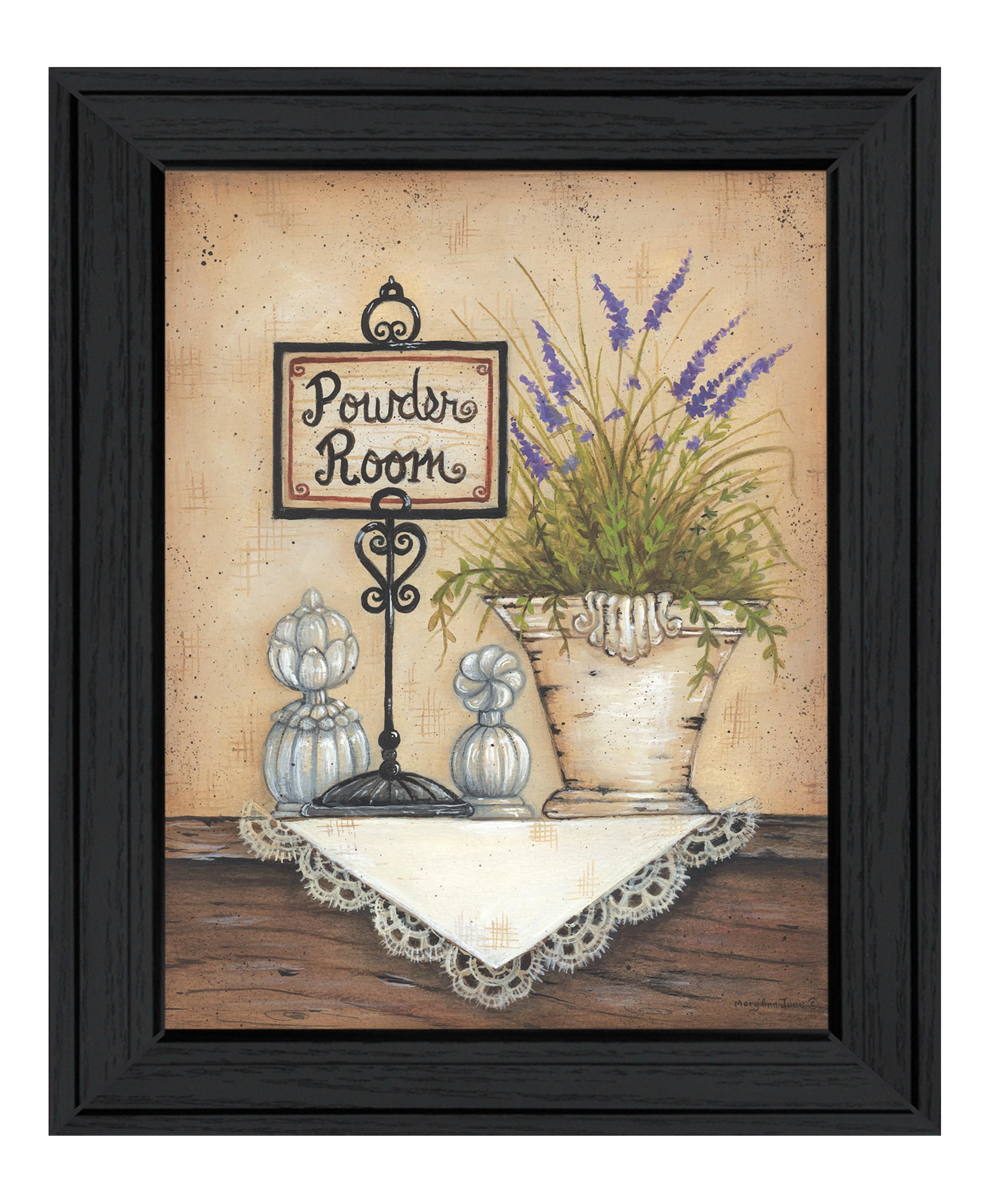 "Powder Room" by Mary Ann June, Ready to Hang Framed Print, Black Frame