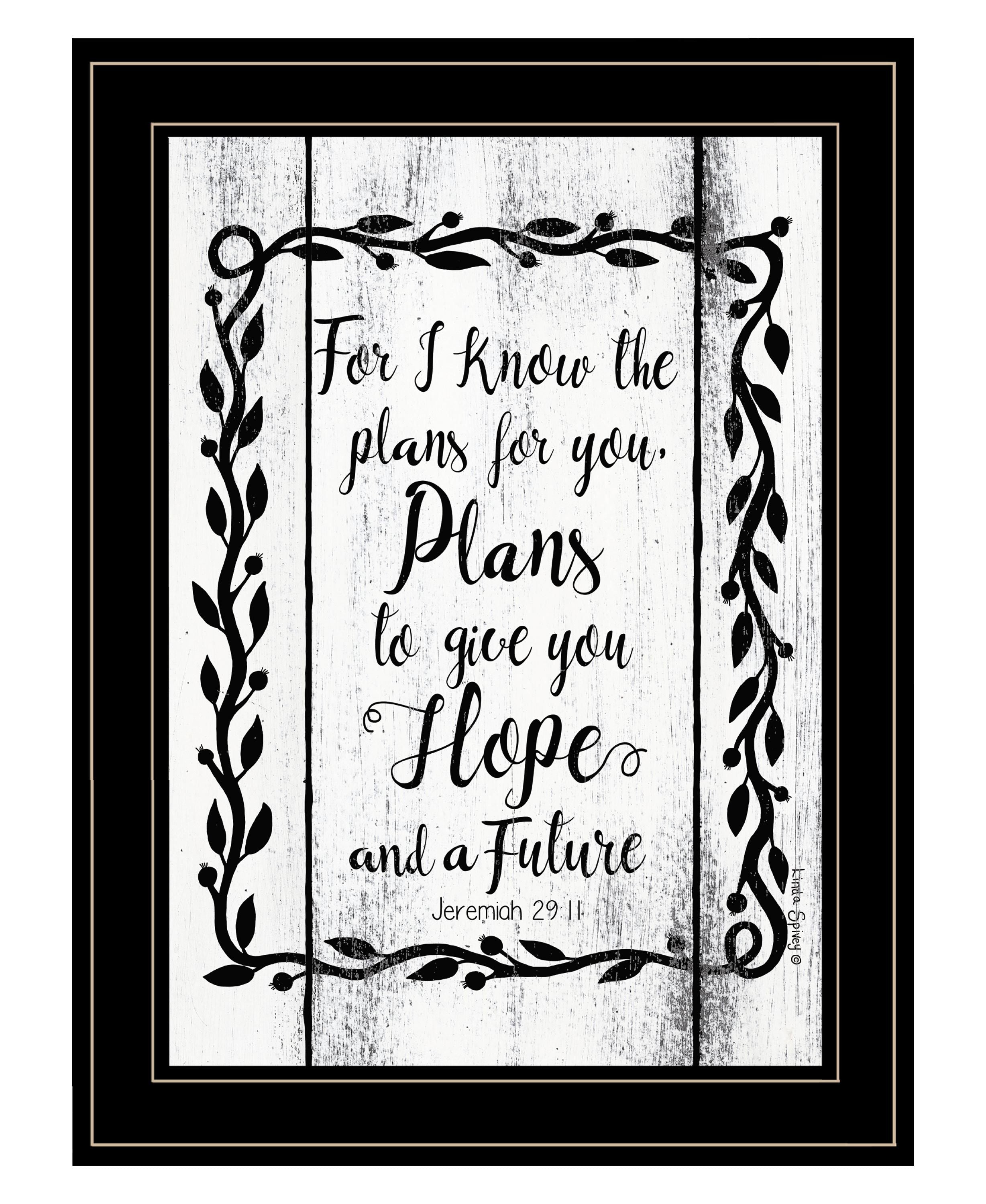"Plans to Give You Hope" by Linda Spivey, Ready to Hang Framed Print, Black Frame