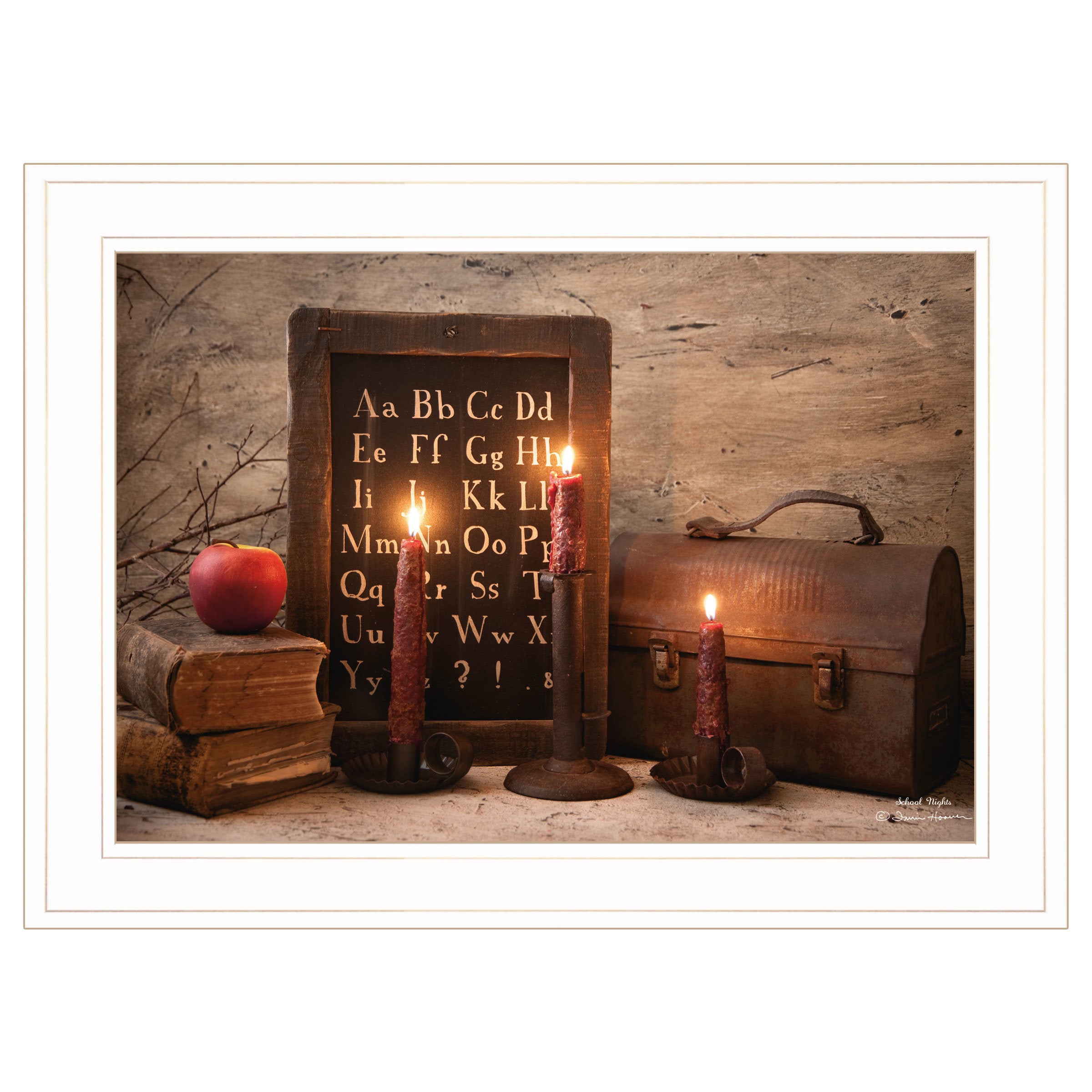 "School Nights" By Irvin Hoover, Ready to Hang Framed Print, White Frame