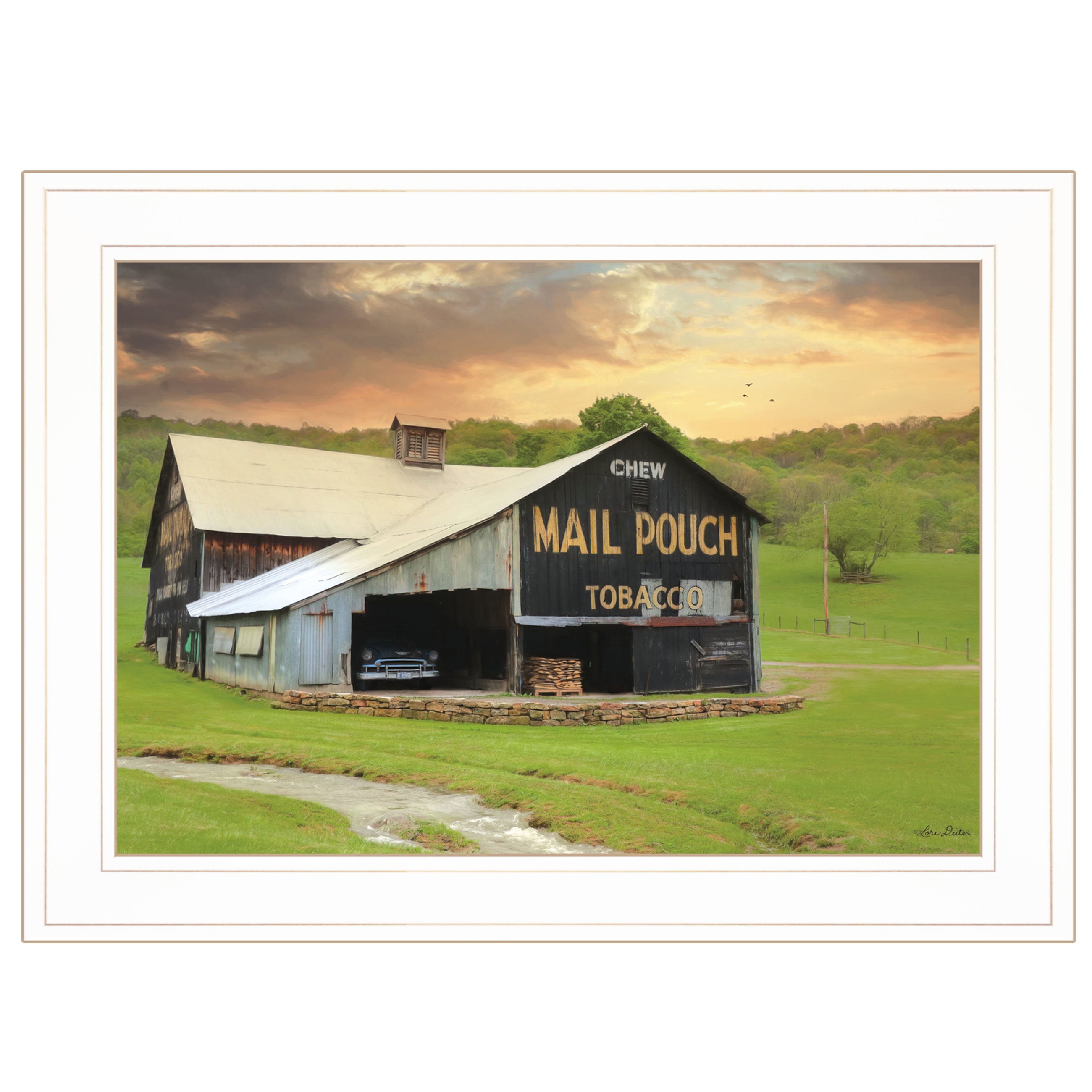 "Mail Pouch Barn" By Lori Deiter, Ready to Hang Framed Print, White Frame