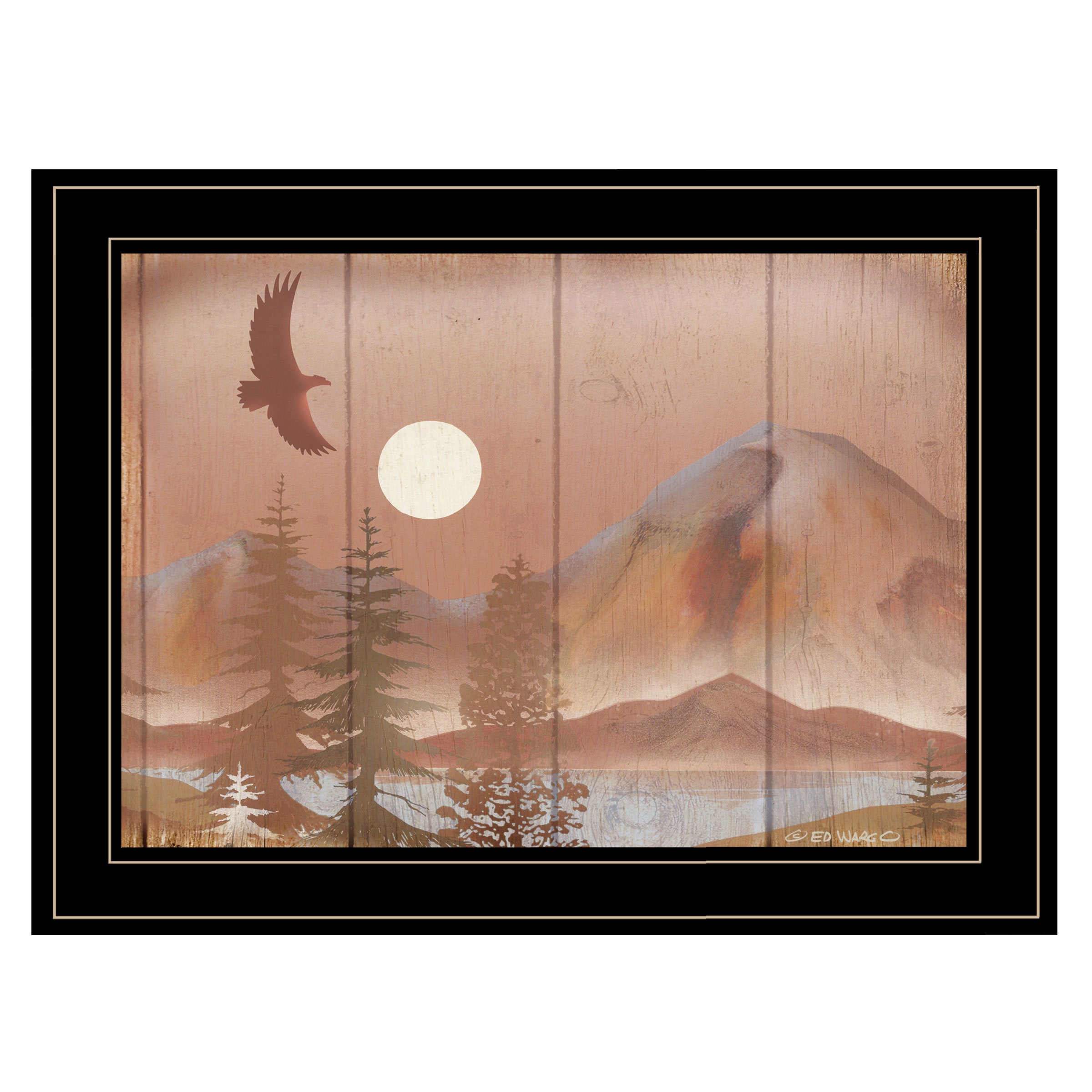 "Full Moon I" By Ed Wargo, Ready to Hang Framed Print, Black Frame