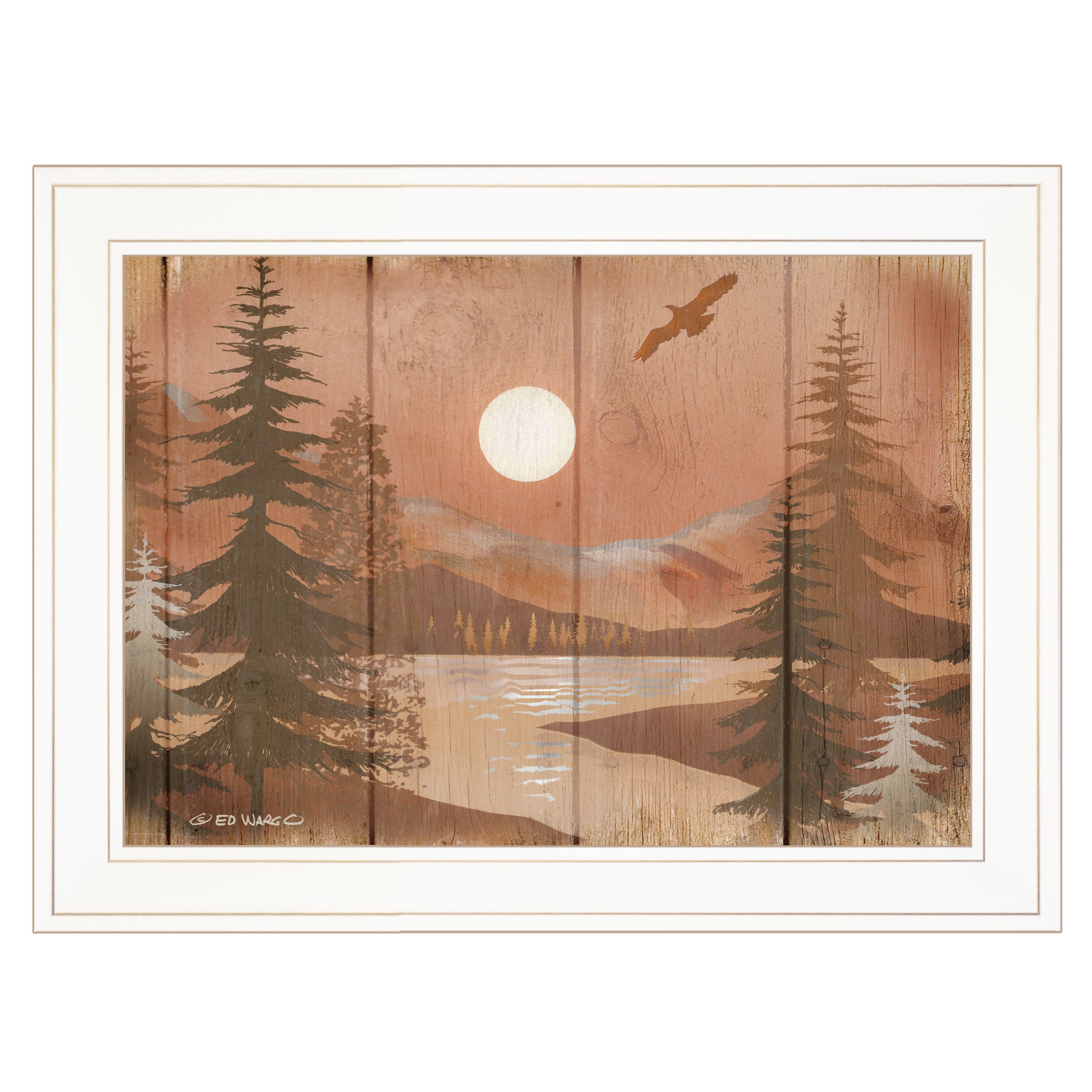 "Full Moon II" By Ed Wargo, Ready to Hang Framed Print, White Frame