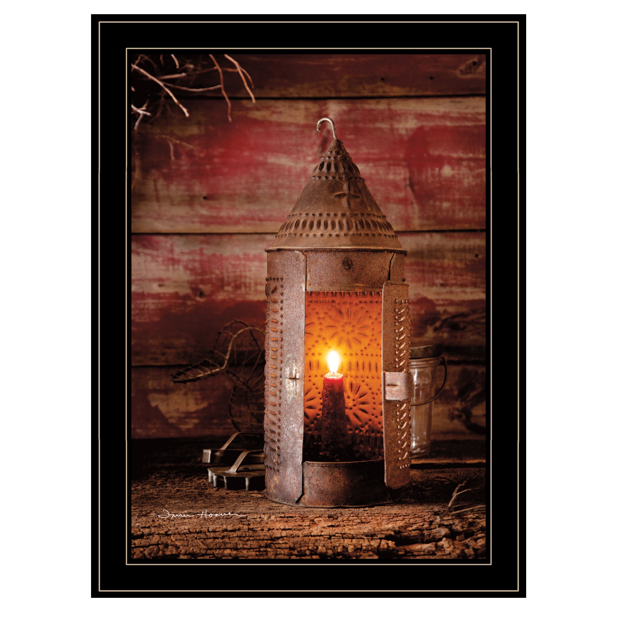 "Tinner's Lantern" By Irvin Hoover, Ready to Hang Framed Print, Black Frame