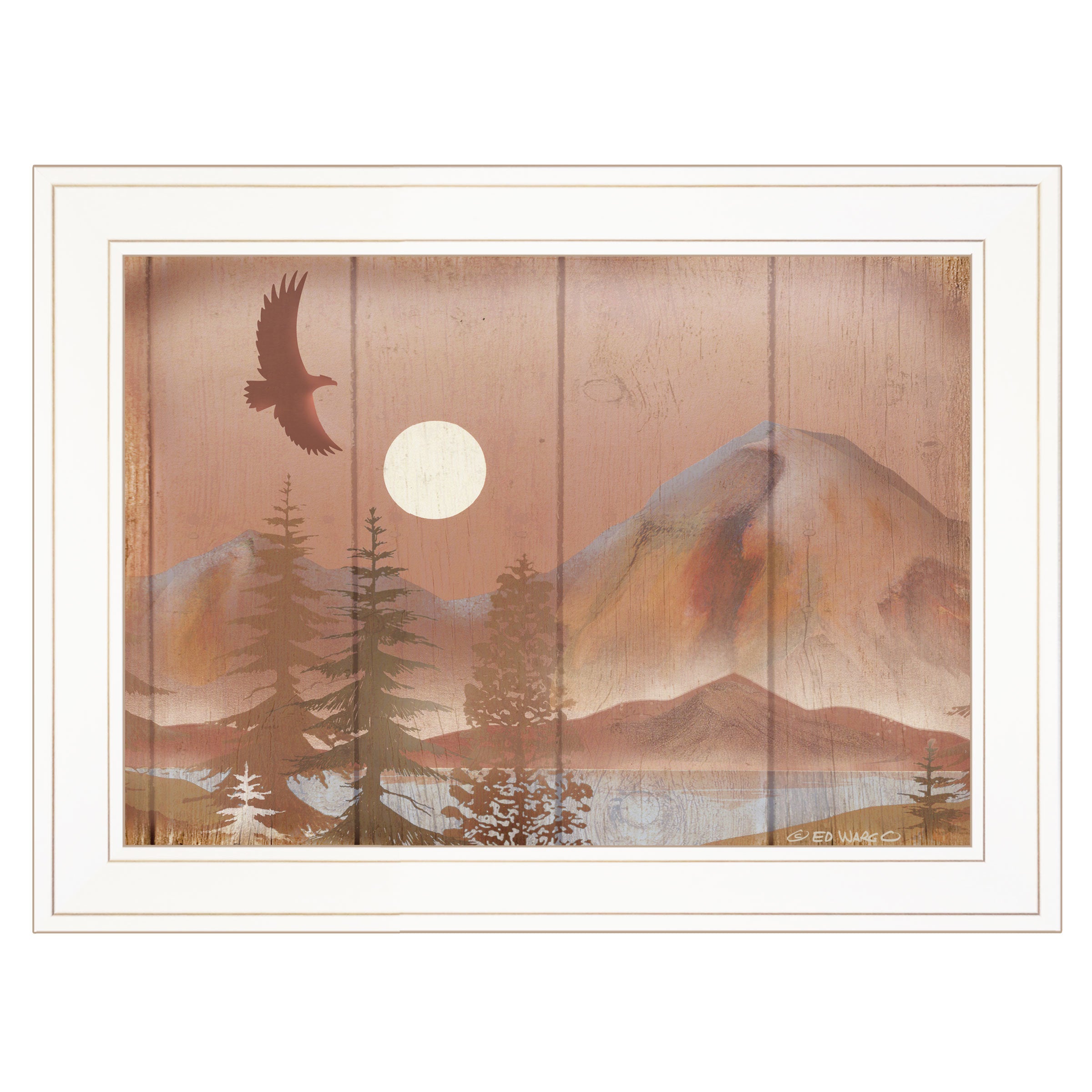"Full Moon I" By Ed Wargo, Ready to Hang Framed Print, White Frame