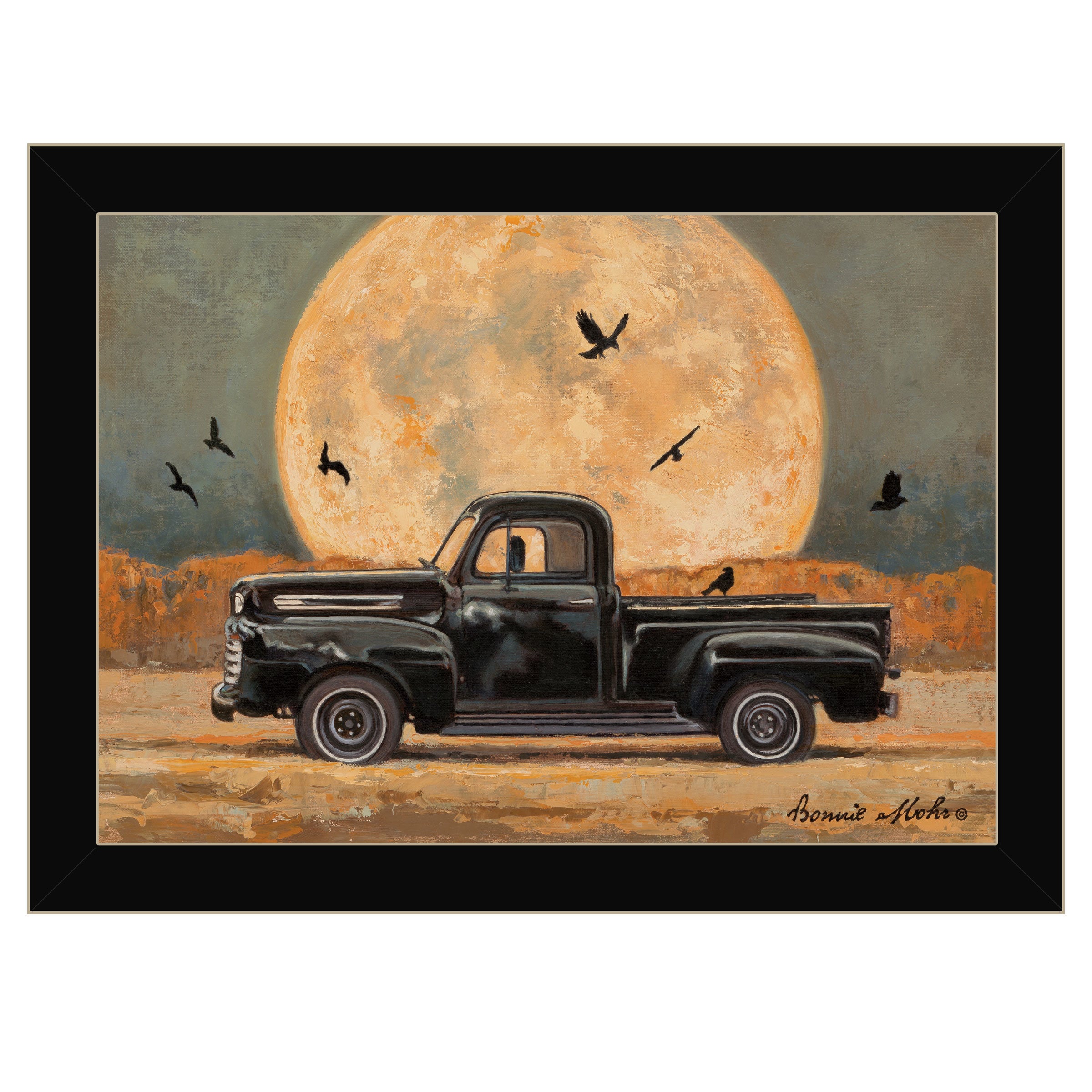 "Harvest Moon" By Bonnie Mohr, Ready to Hang Framed Print, Black Frame