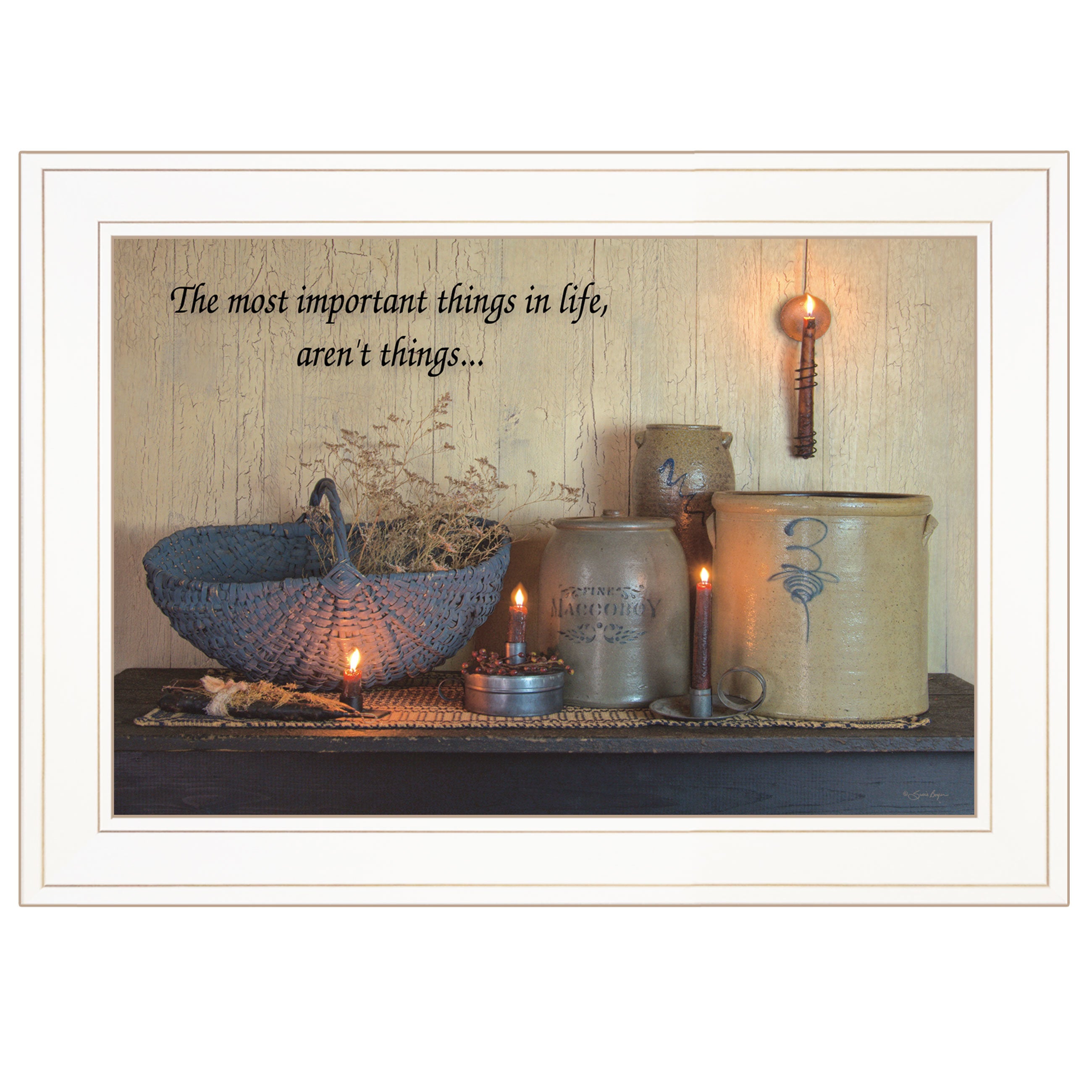 "The Most Important Things" By Susie Boyer, Ready to Hang Framed Print, White Frame