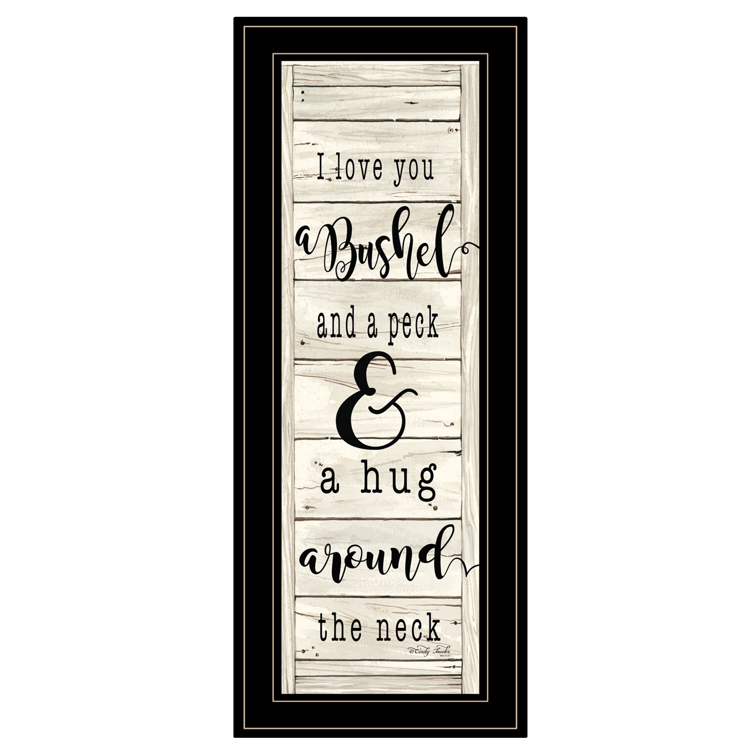 "Hugs Collection" By Cindy Jacobs, Ready to Hang Framed Print, Black Frame