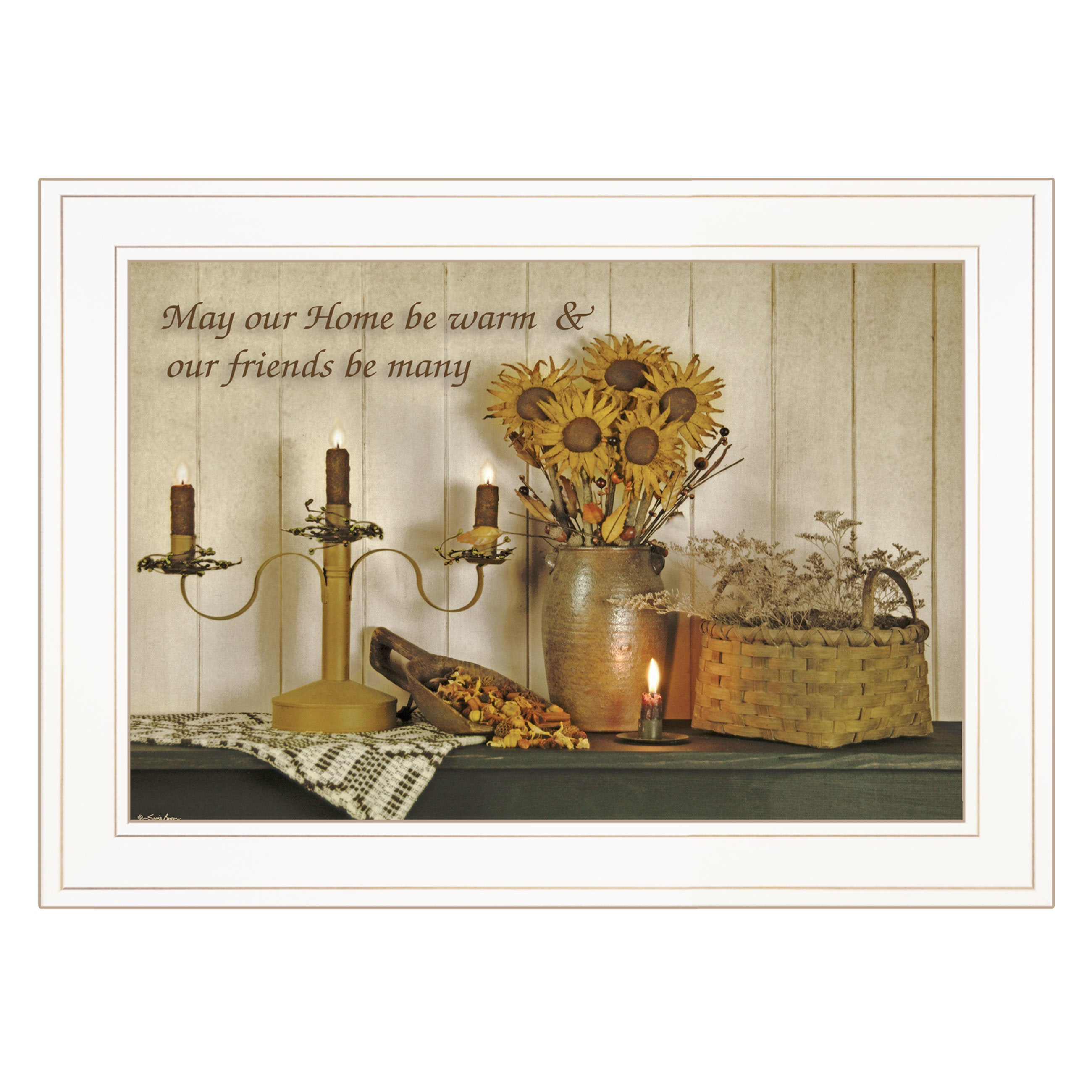 "Our Home" By Susie Boyer, Ready to Hang Framed Print, White Frame