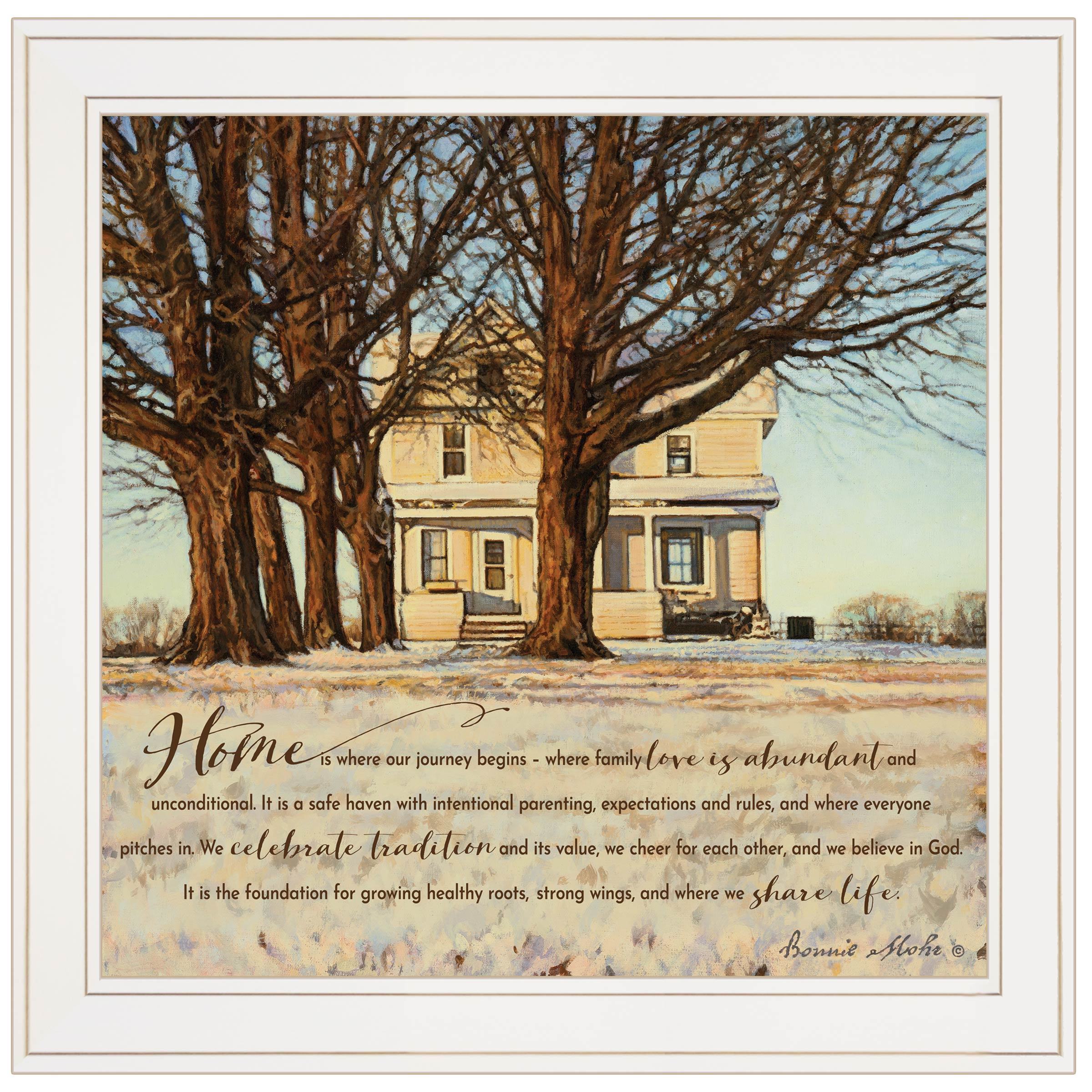 "Home" By Bonnie Mohr, Ready to Hang Framed Print, White Frame