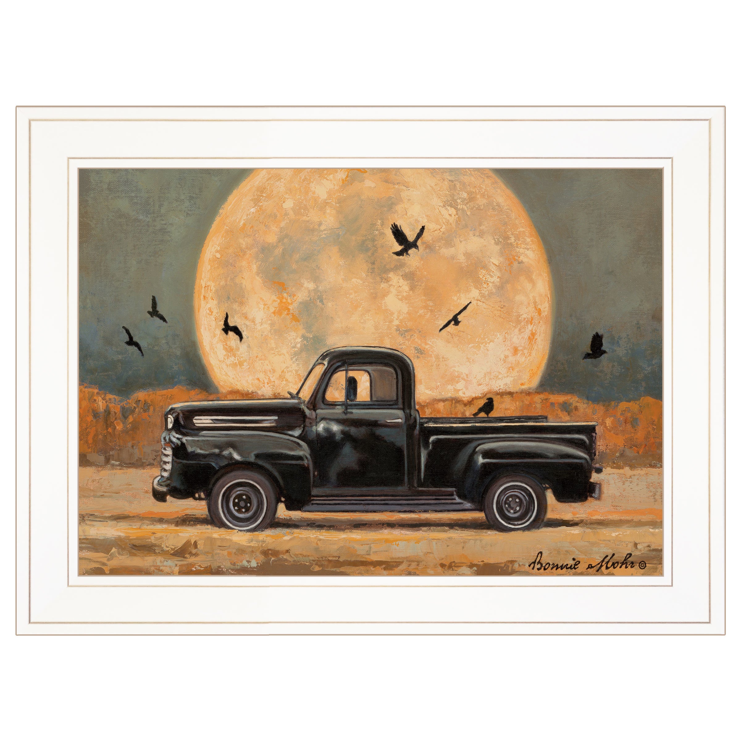 "Harvest Moon" By Bonnie Mohr, Ready to Hang Framed Print, White Frame