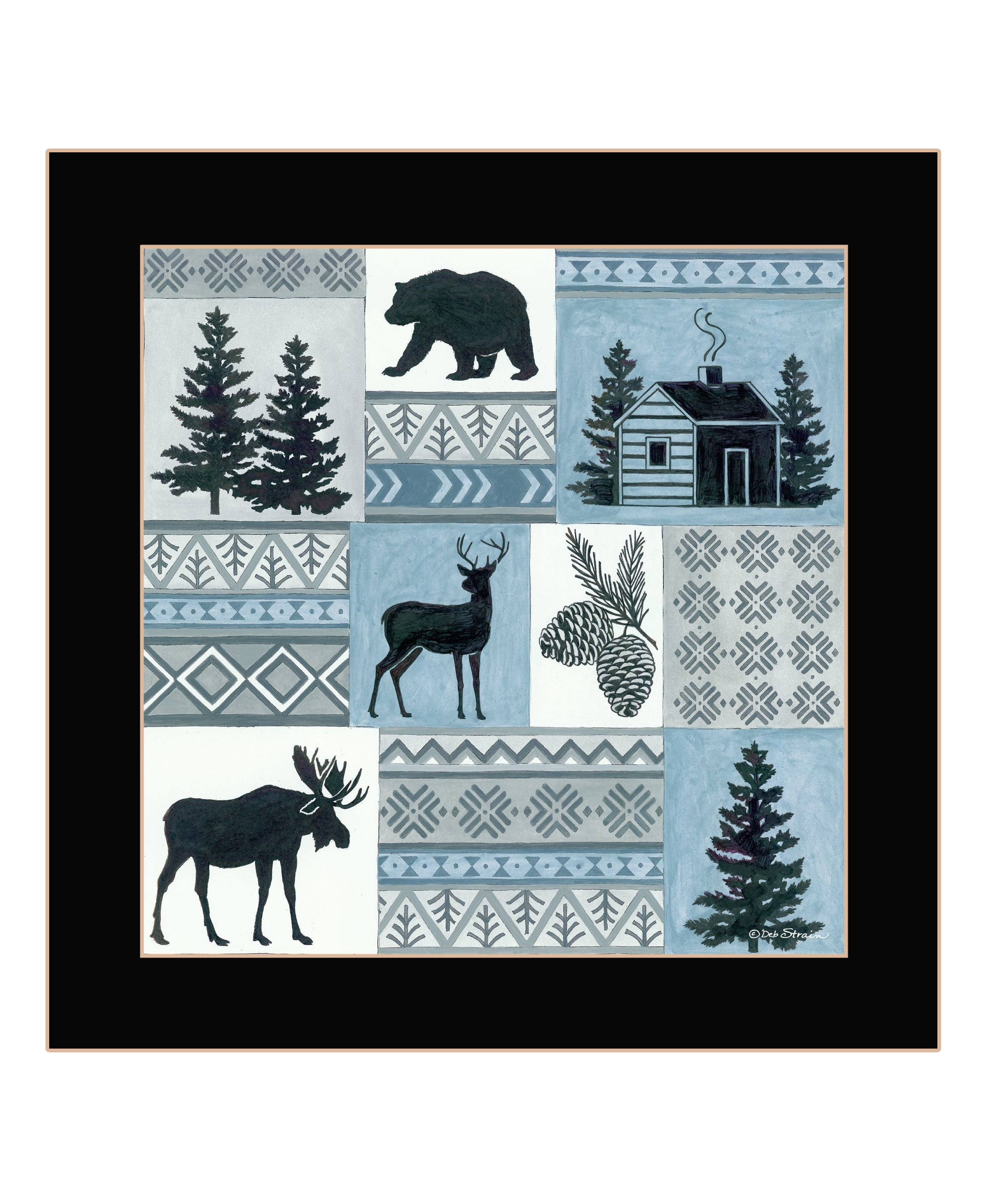 "Cabin in the Woods" by Imperfect Dust, Ready to Hang Framed Print, Black Frame