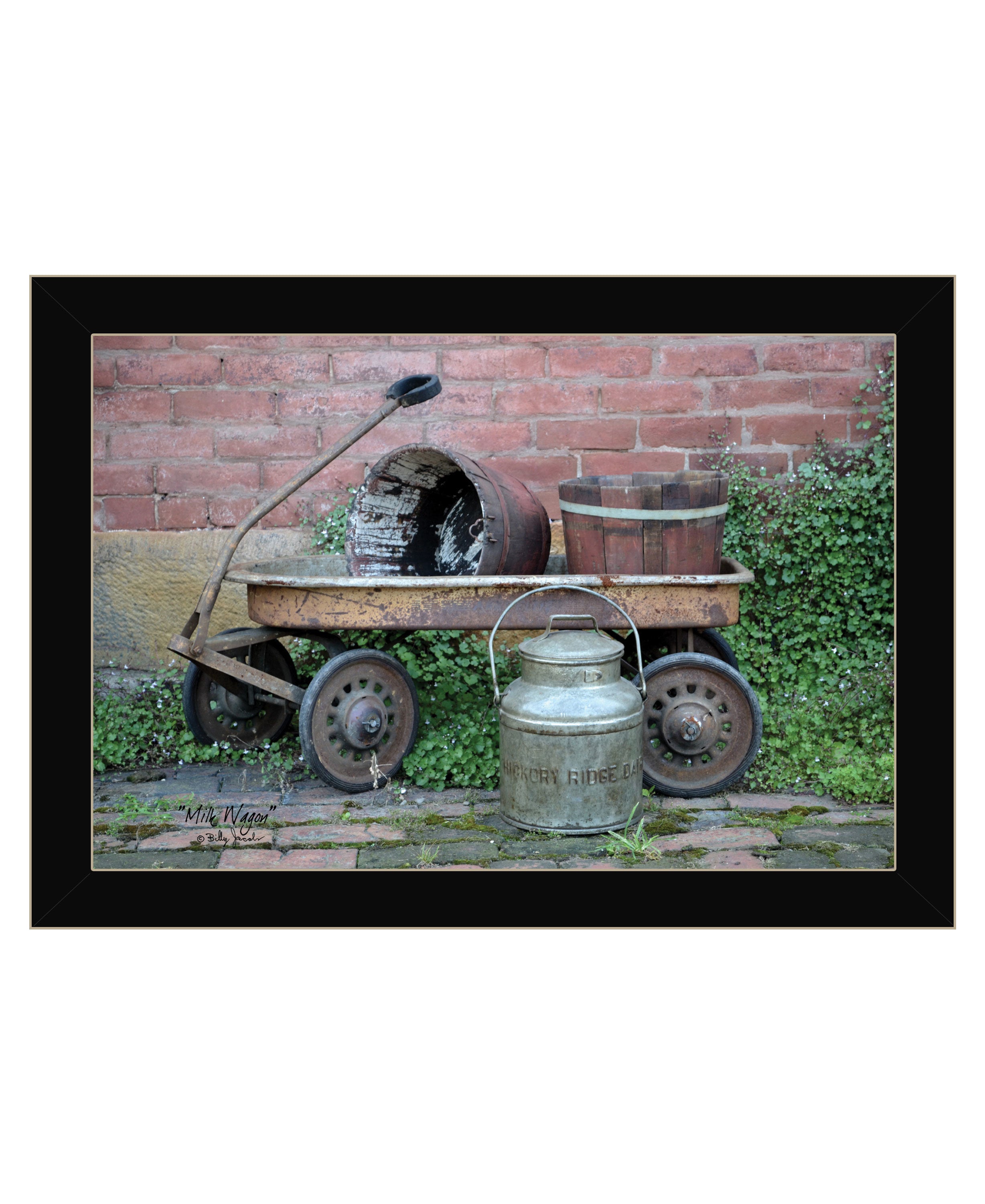 "Milk Wagon" by Billy Jacobs, Ready to Hang Framed Print, Black Frame