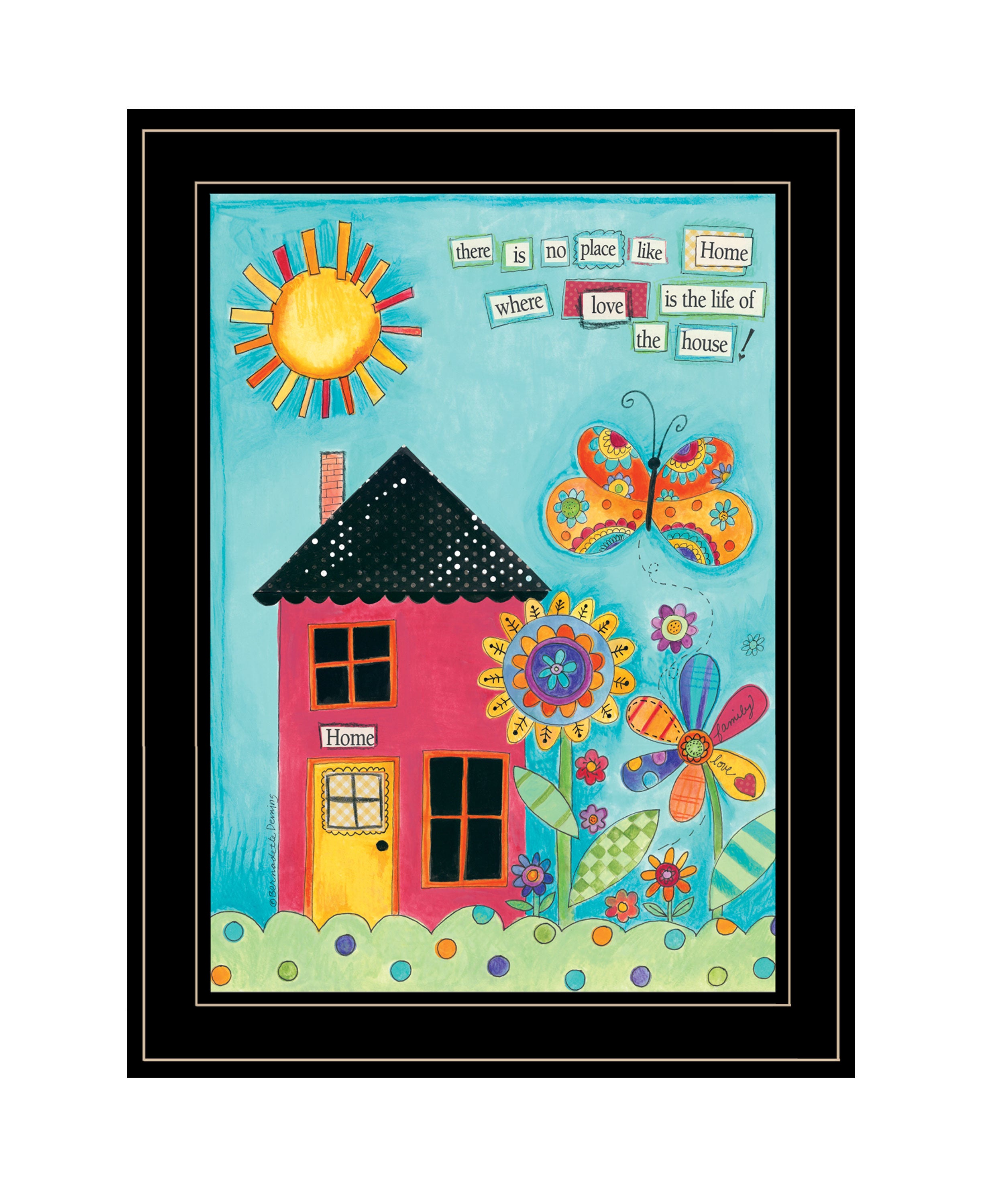 "No Place Like Home" by Bernadette Deming, Ready to Hang Framed Print, Black Frame