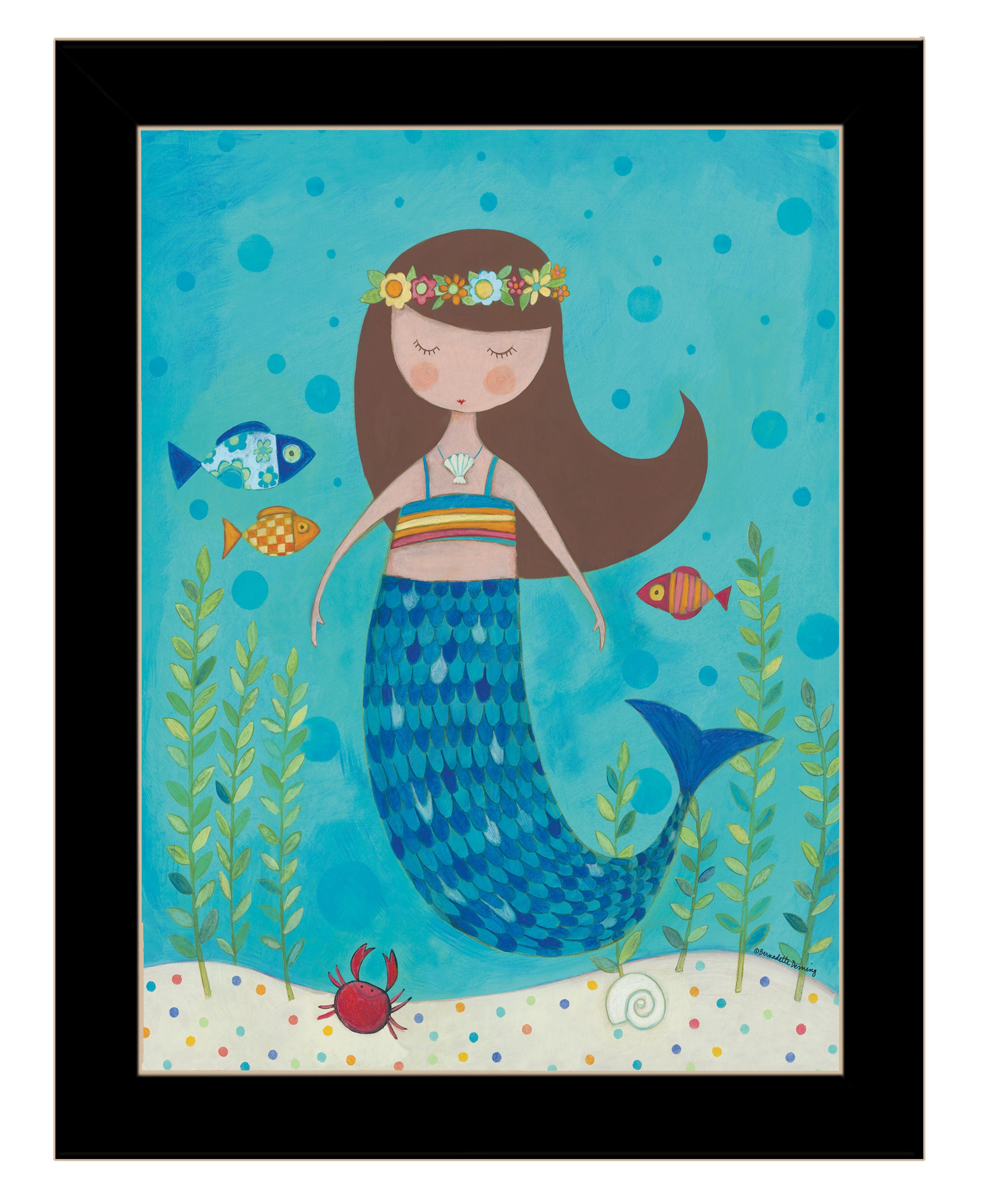 "Under the Sea" by Bernadette Deming, Ready to Hang Framed Print, Black Frame