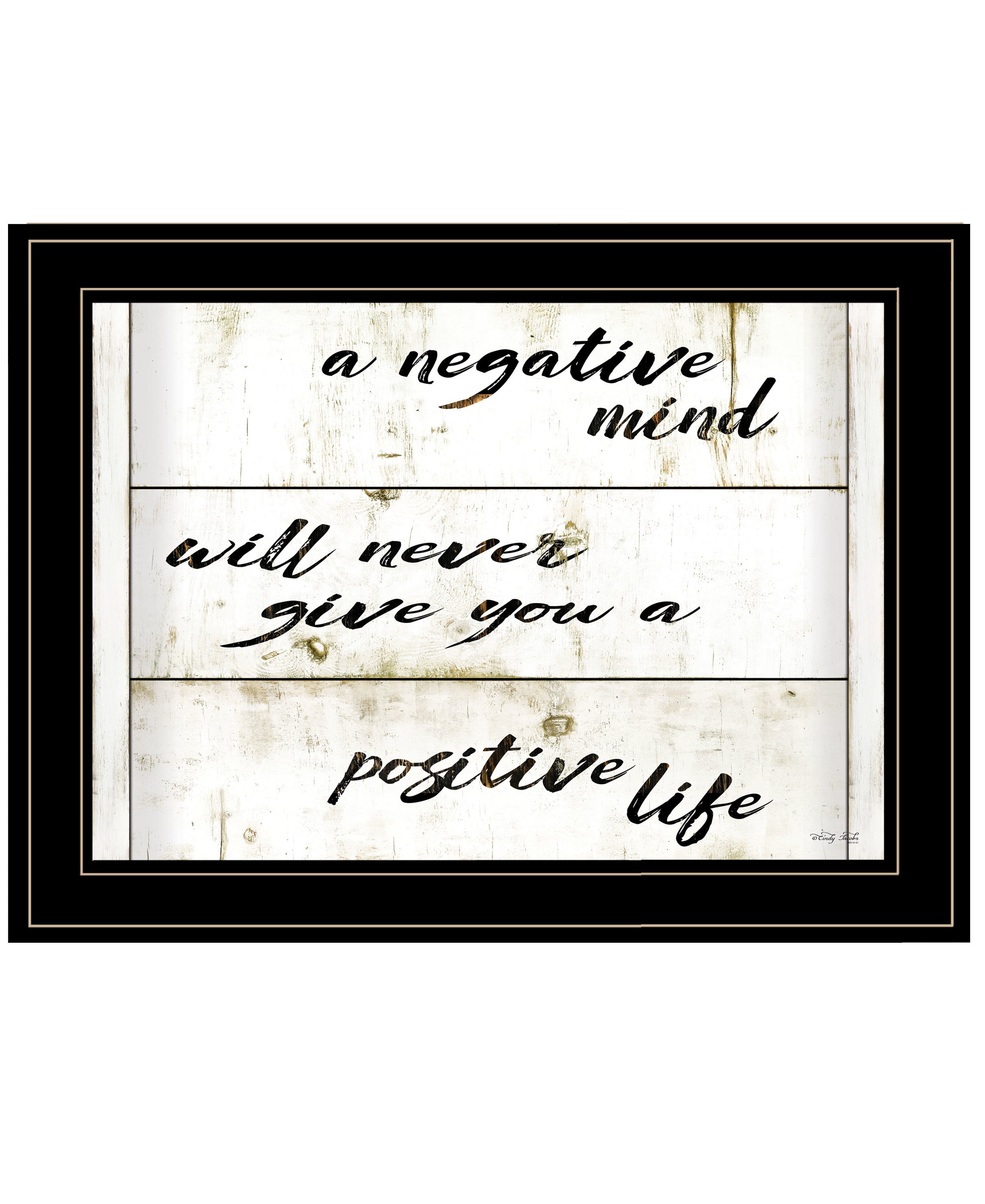 "Positive Life" by Cindy Jacobs, Ready to Hang Framed Print, Black Frame