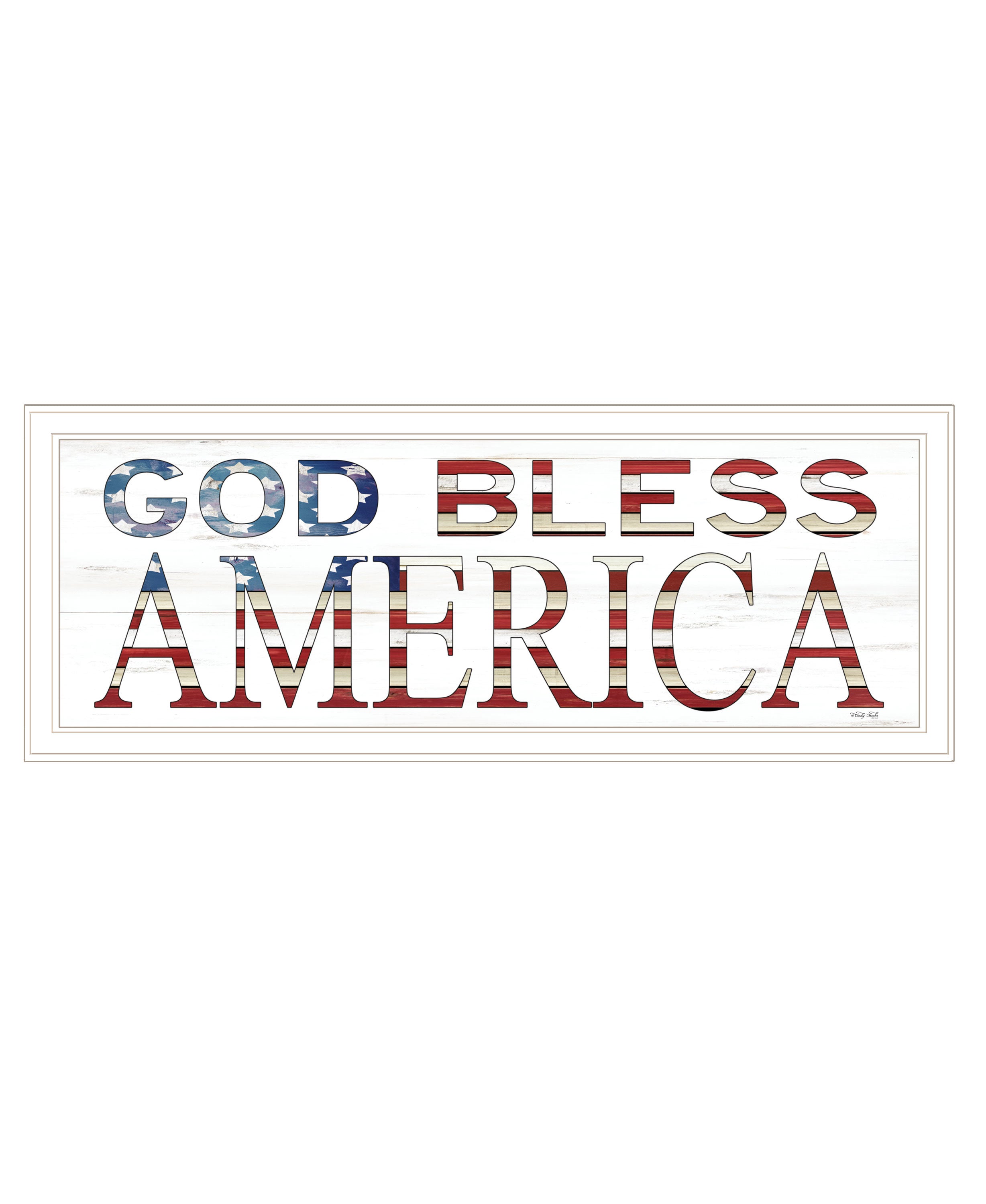 "God Bless America" by Cindy Jacobs, Ready to Hang Framed Print, White Frame