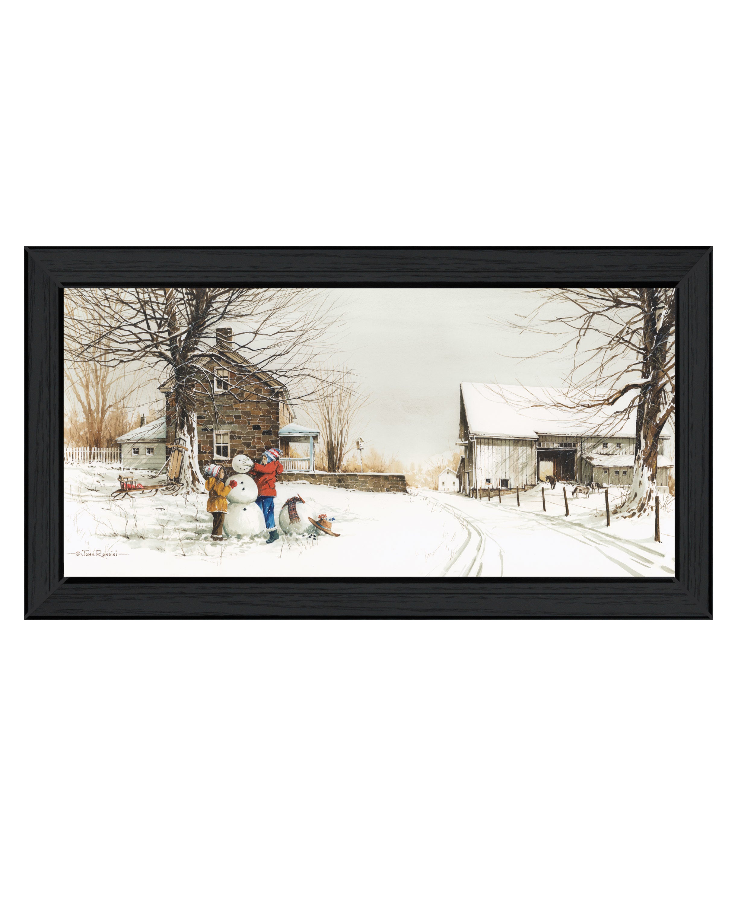 "In the Meadow" by Artisan John Jones, Ready to Hang Framed Print, Black Frame