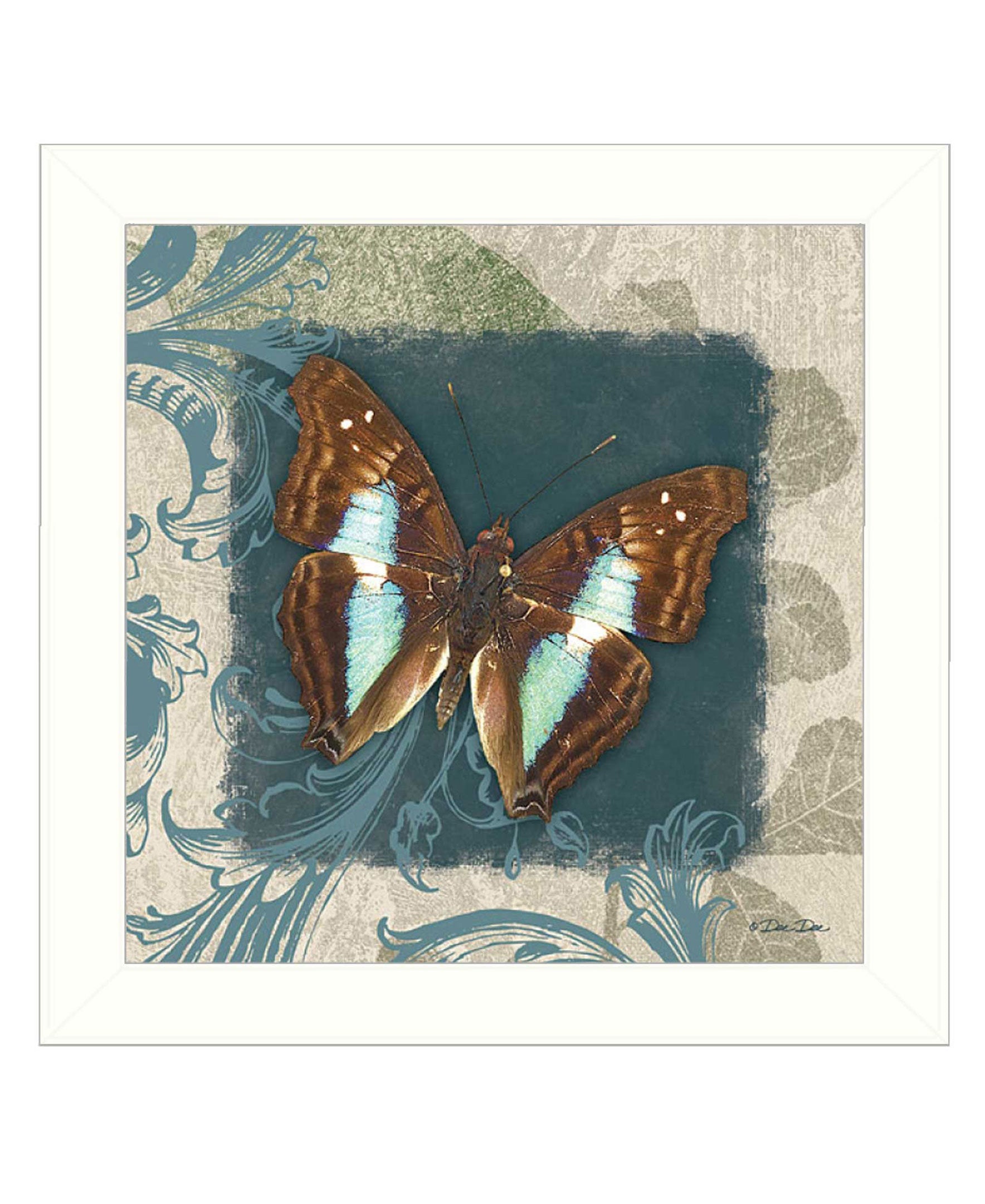 "Swirl Butterfly" by Artisan Dee Dee, Ready to Hang Framed Print, White Frame