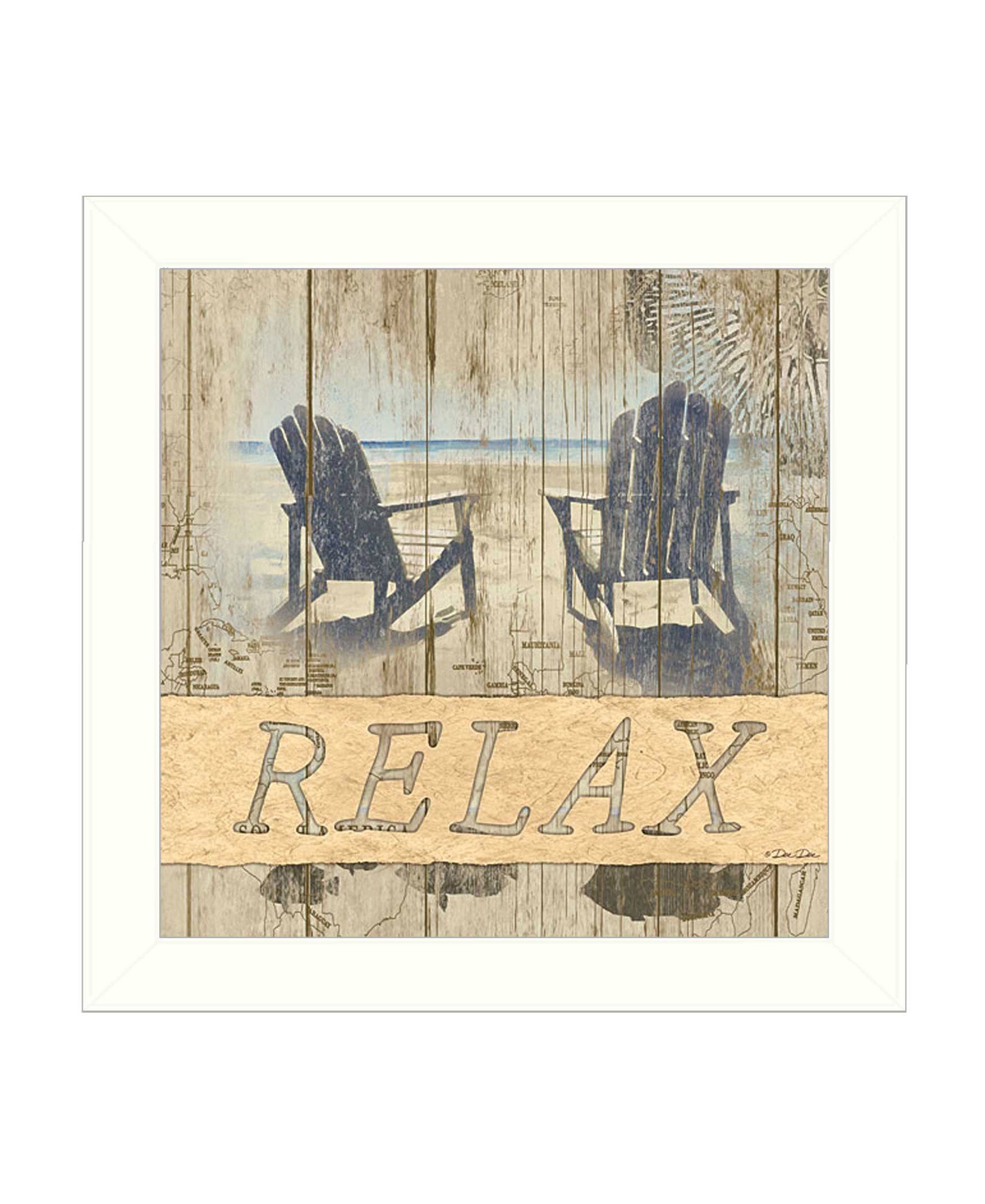 "RELAX" by Artisan Dee Dee, Ready to Hang Framed Print, White Frame