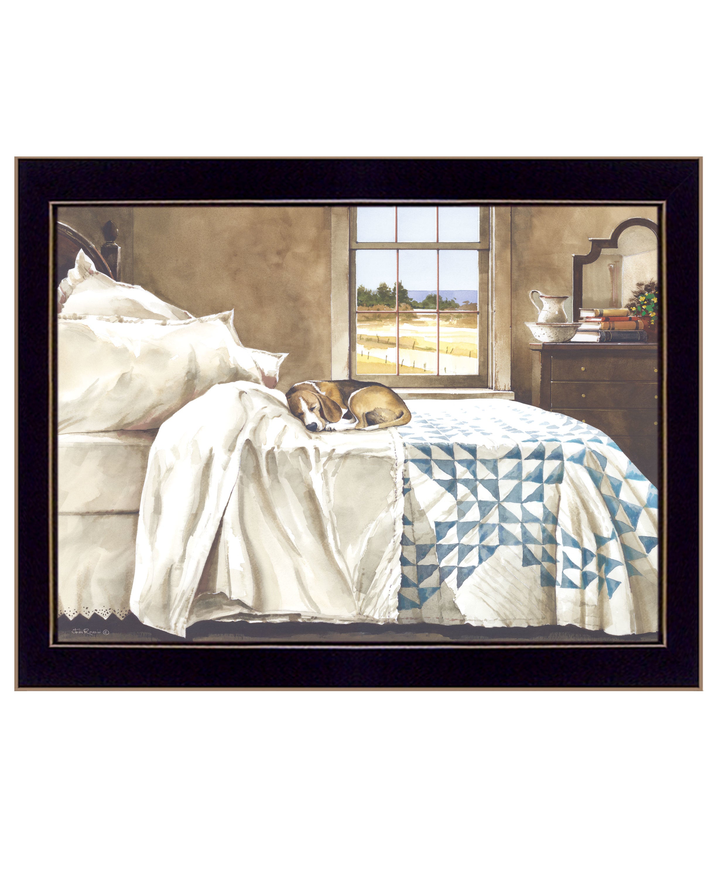 "Home Alone" by Artisan John Rossini, Ready to Hang Framed Print, Black Frame