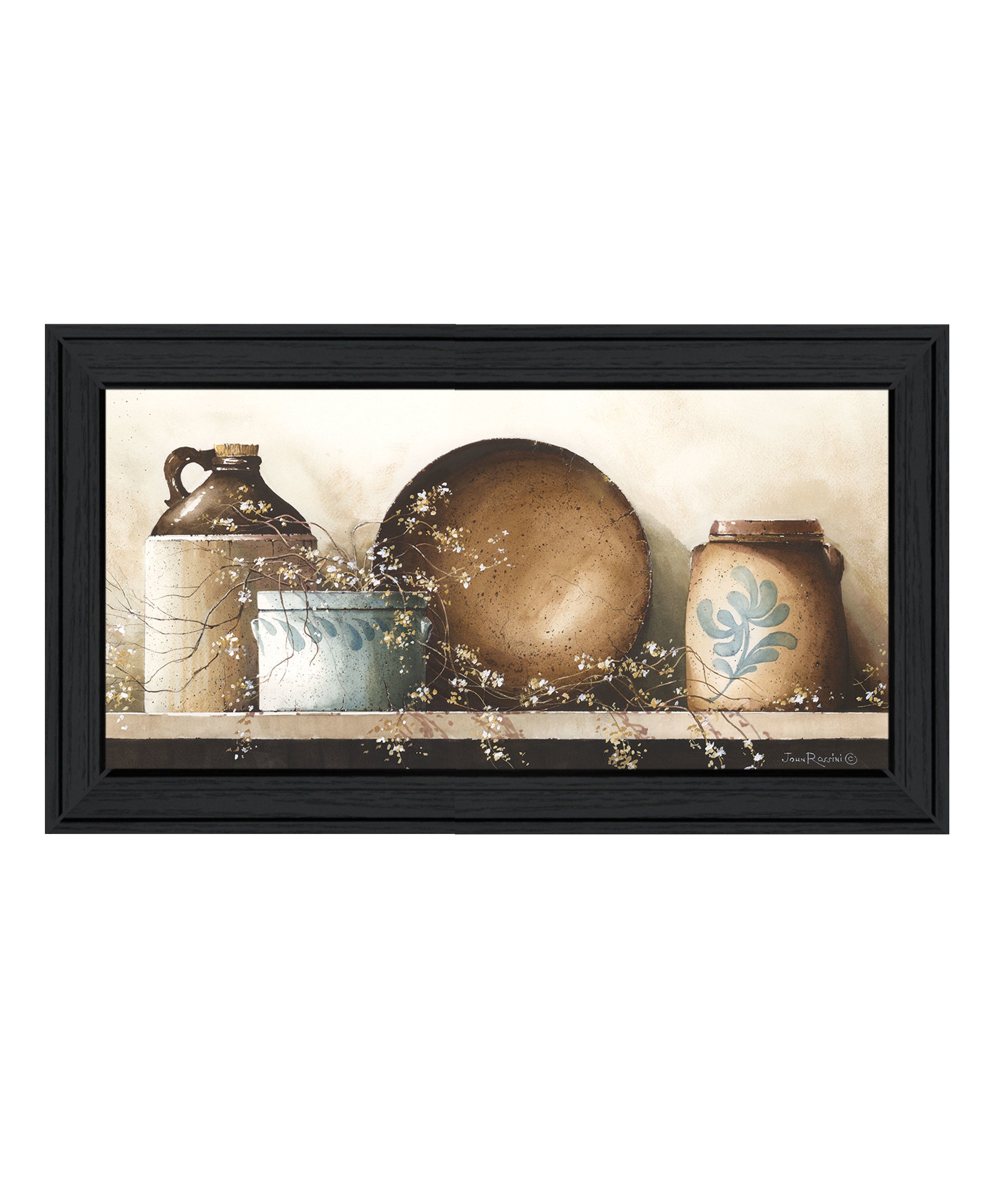 "Shelf Life Too" by Artisan John Rossini, Ready to Hang Framed Print, Black Frame