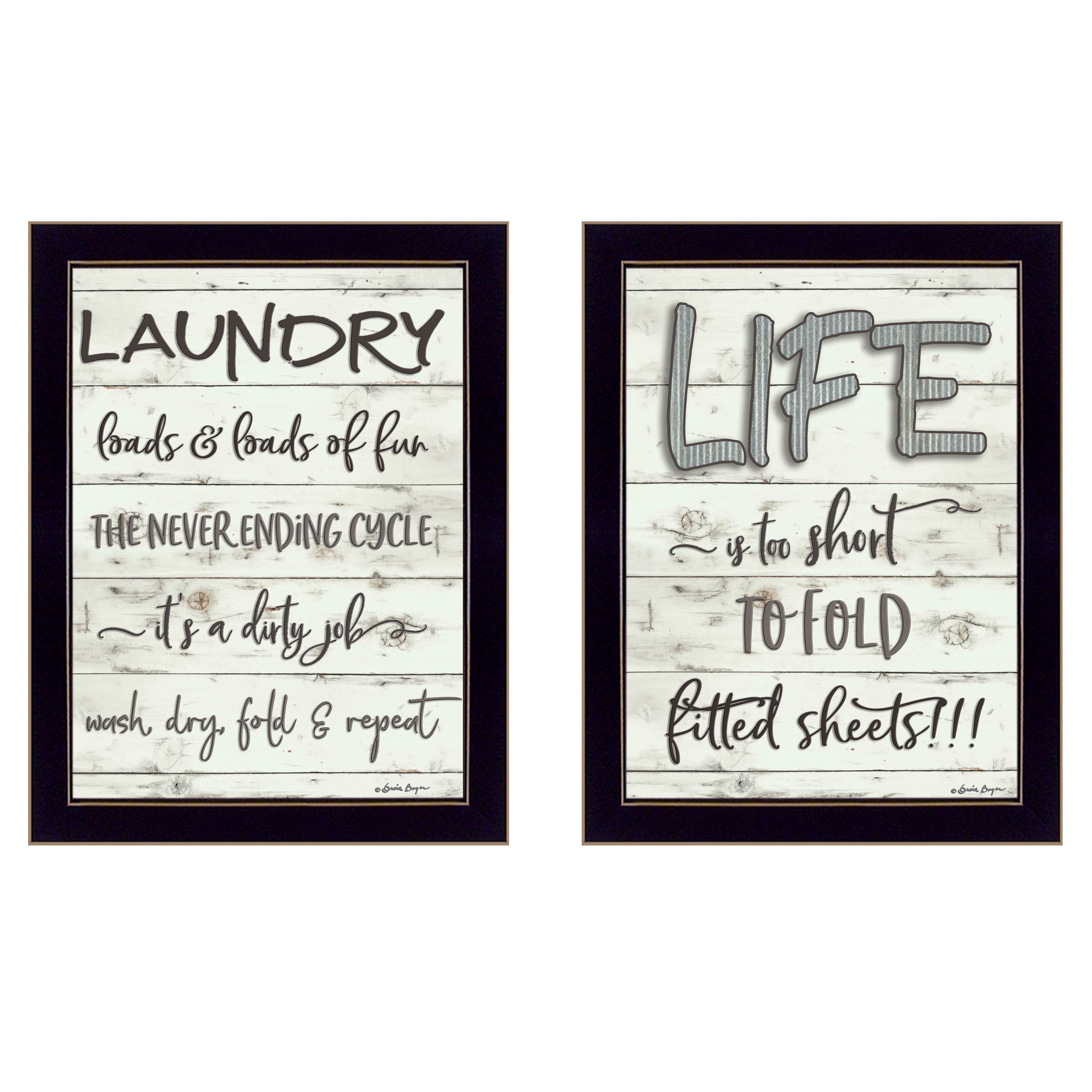 "Loads of Fun" 2-Piece Vignette By Susie Boyer, Ready to Hang Framed Print, Black Frame