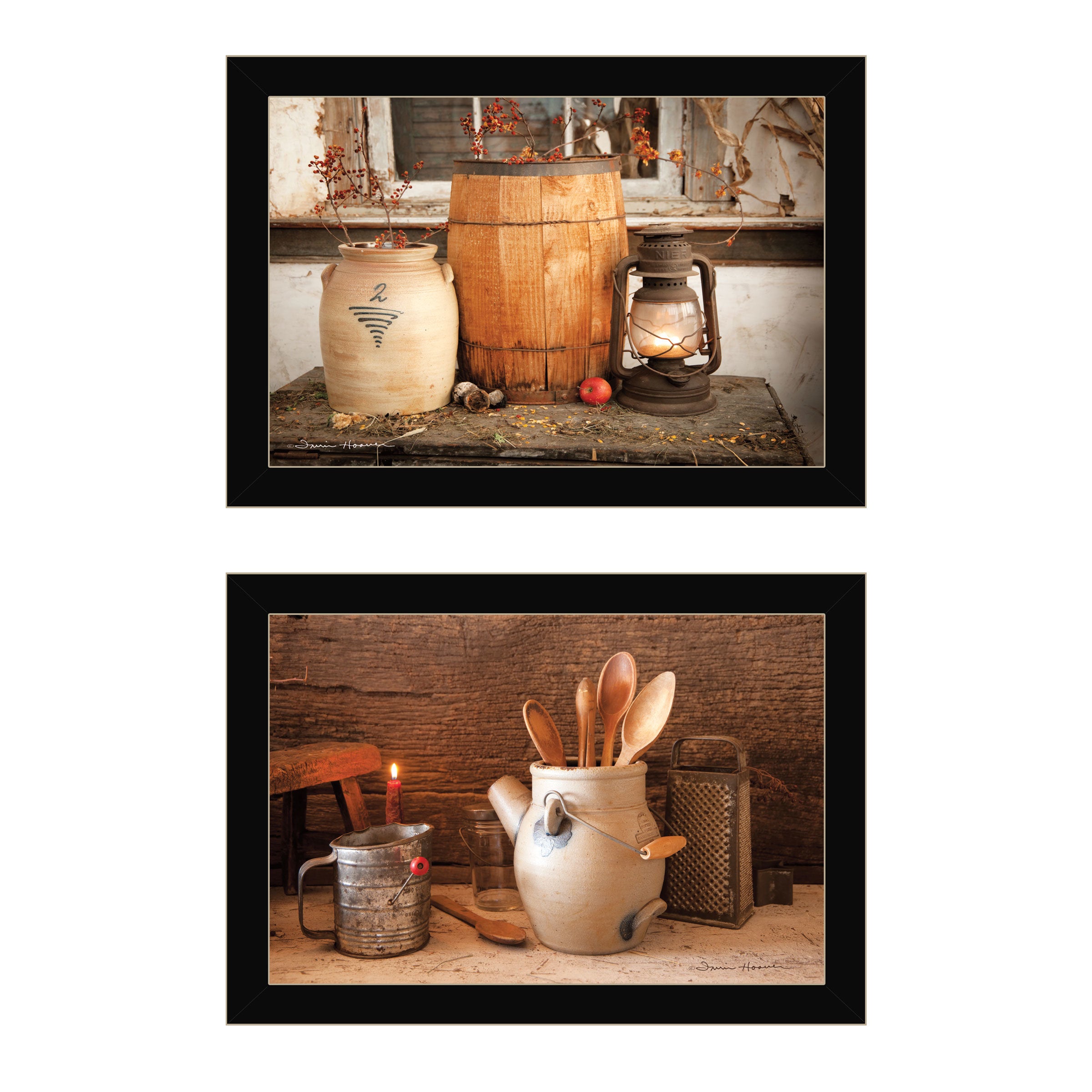 "The Nail Keg" 2-Piece Vignette By Irvin Hoover, Ready to Hang Framed Print, Black Frame